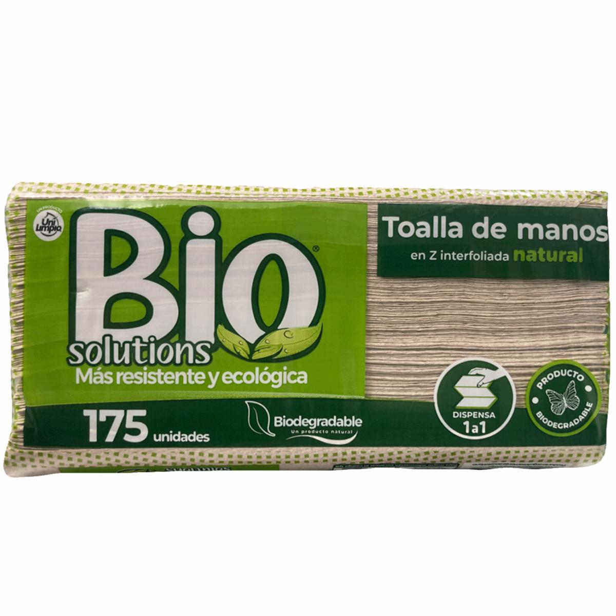 Toallas Desechables En Z Para Manos Natural Biodegradable BIO SOLUTIONS X 175 Uds