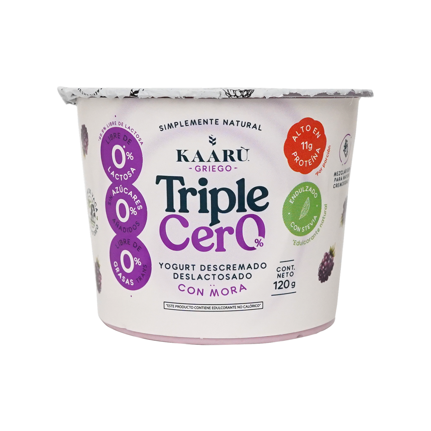 Yogurt Griego Triple Cero Mora KAARÙ 120 G