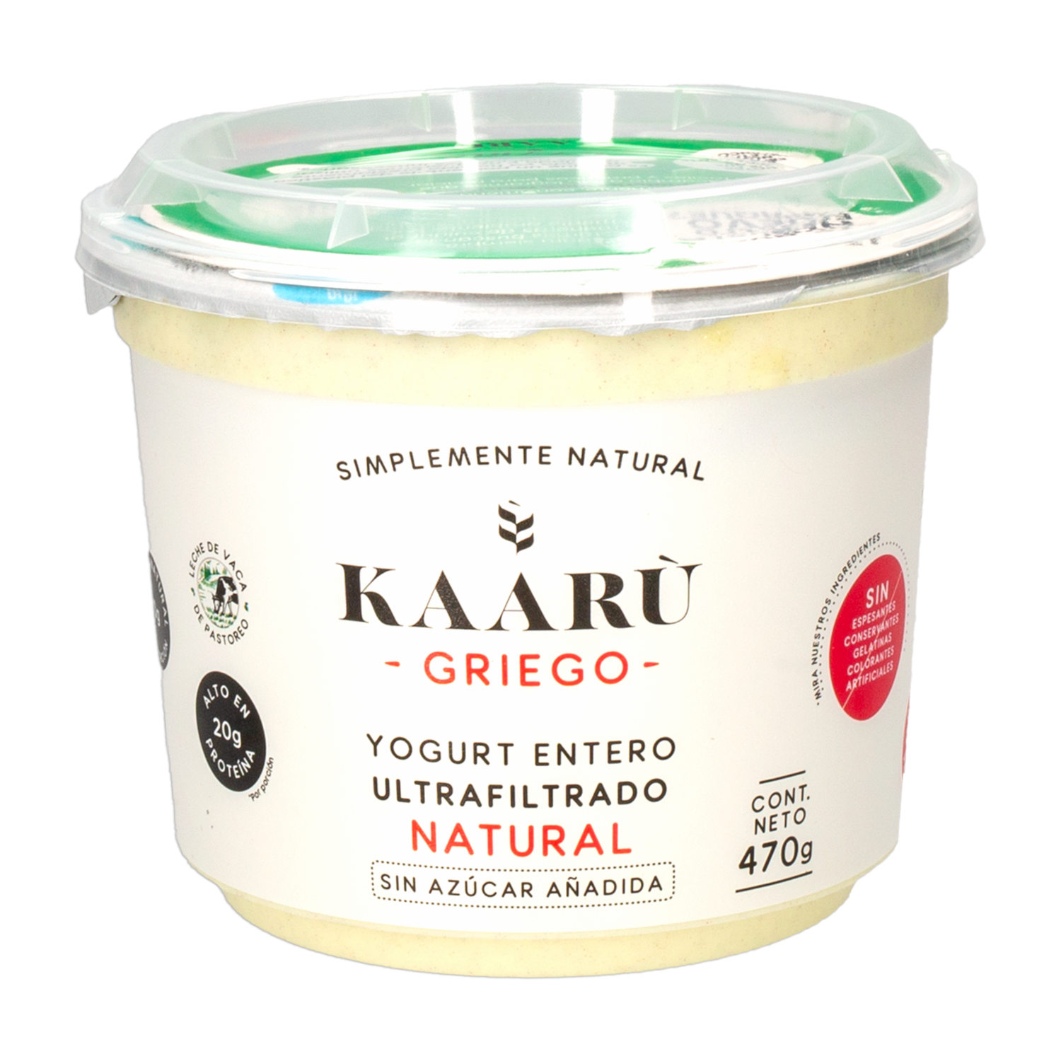 Yogurt Griego Natural Entero Ultrafiltrado KAARÙ 470 G