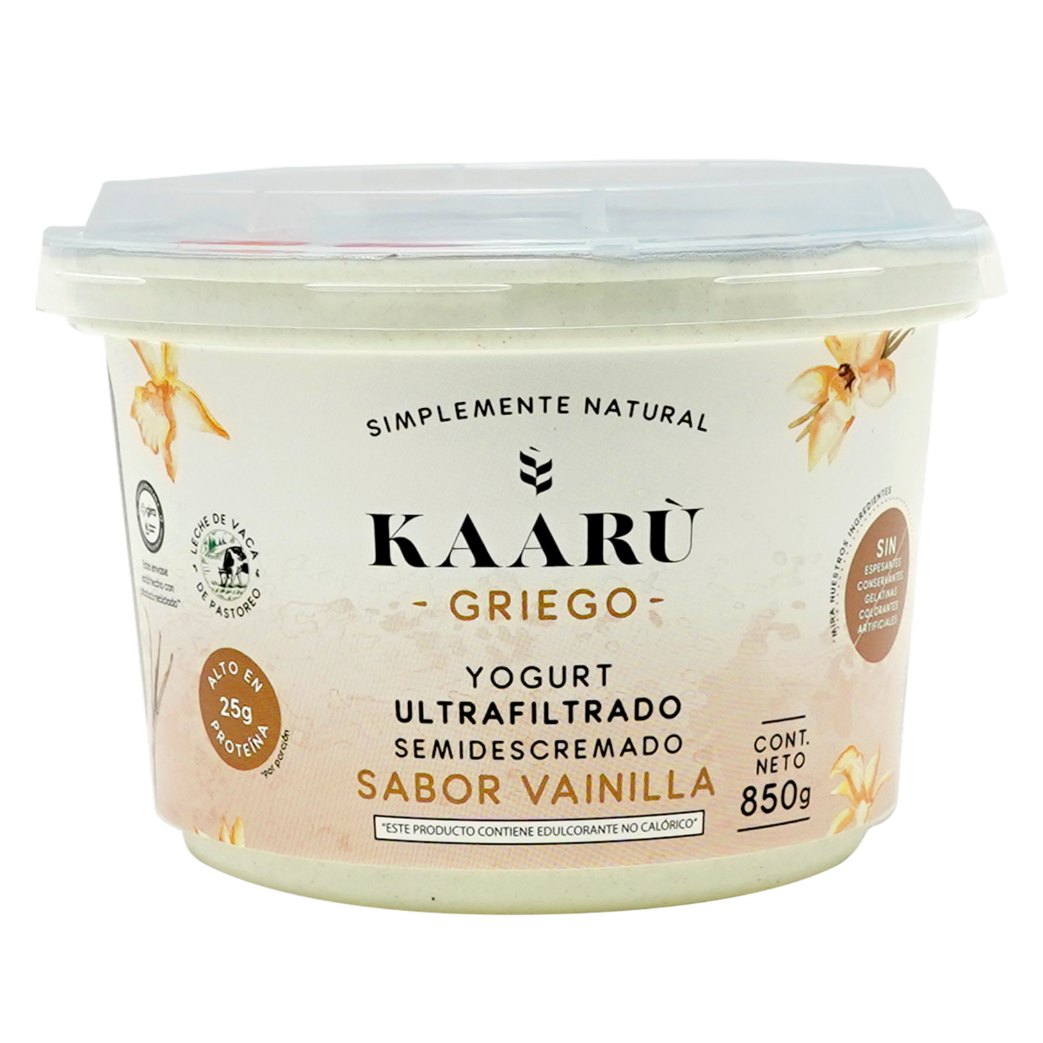 Yogurt Griego Ultrafiltrado Semidescremado Sabor Vainilla KAARÙ 850 G