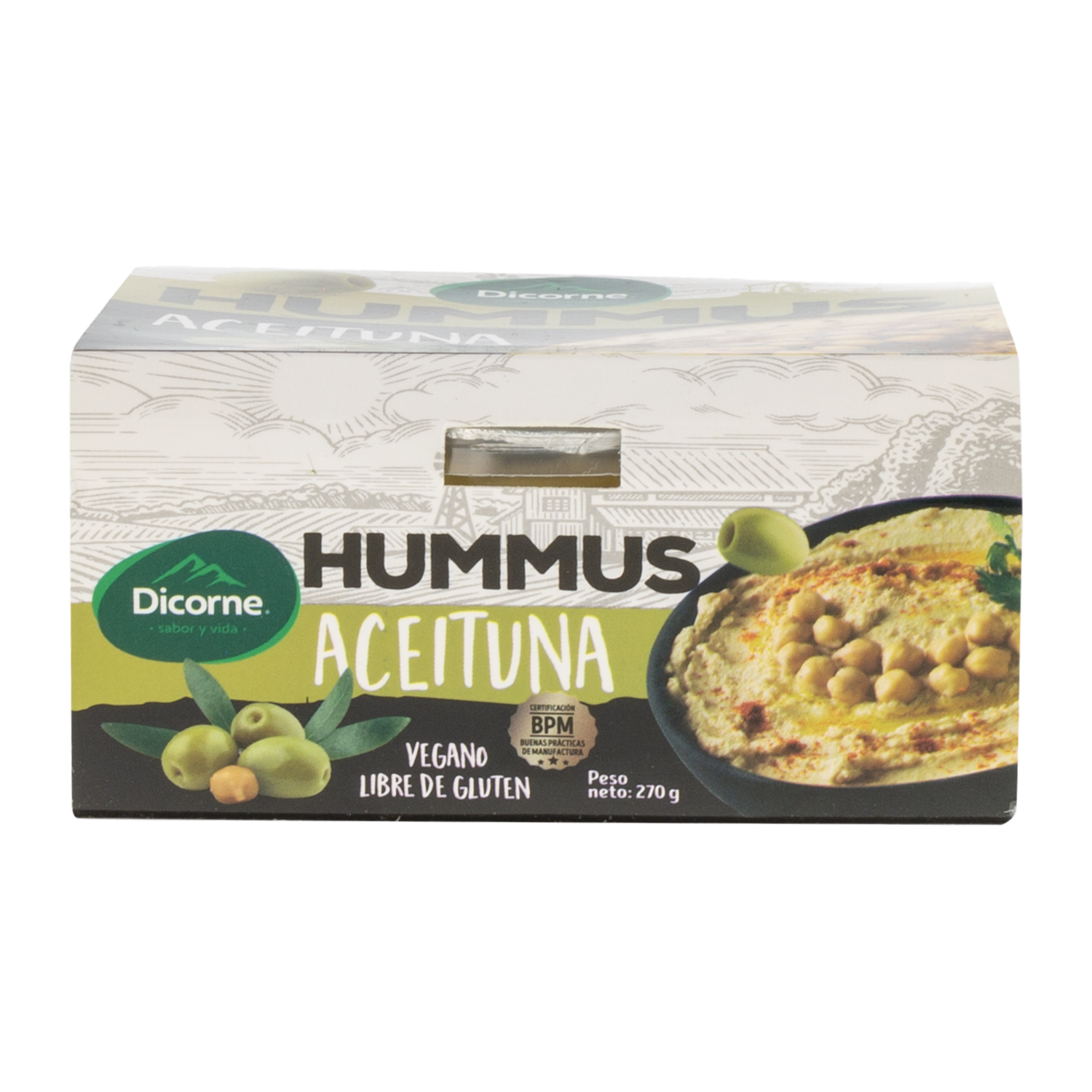 Hummus De Garbanzo Con Aceituna En Pasta Para Untar DICORNE 270 G