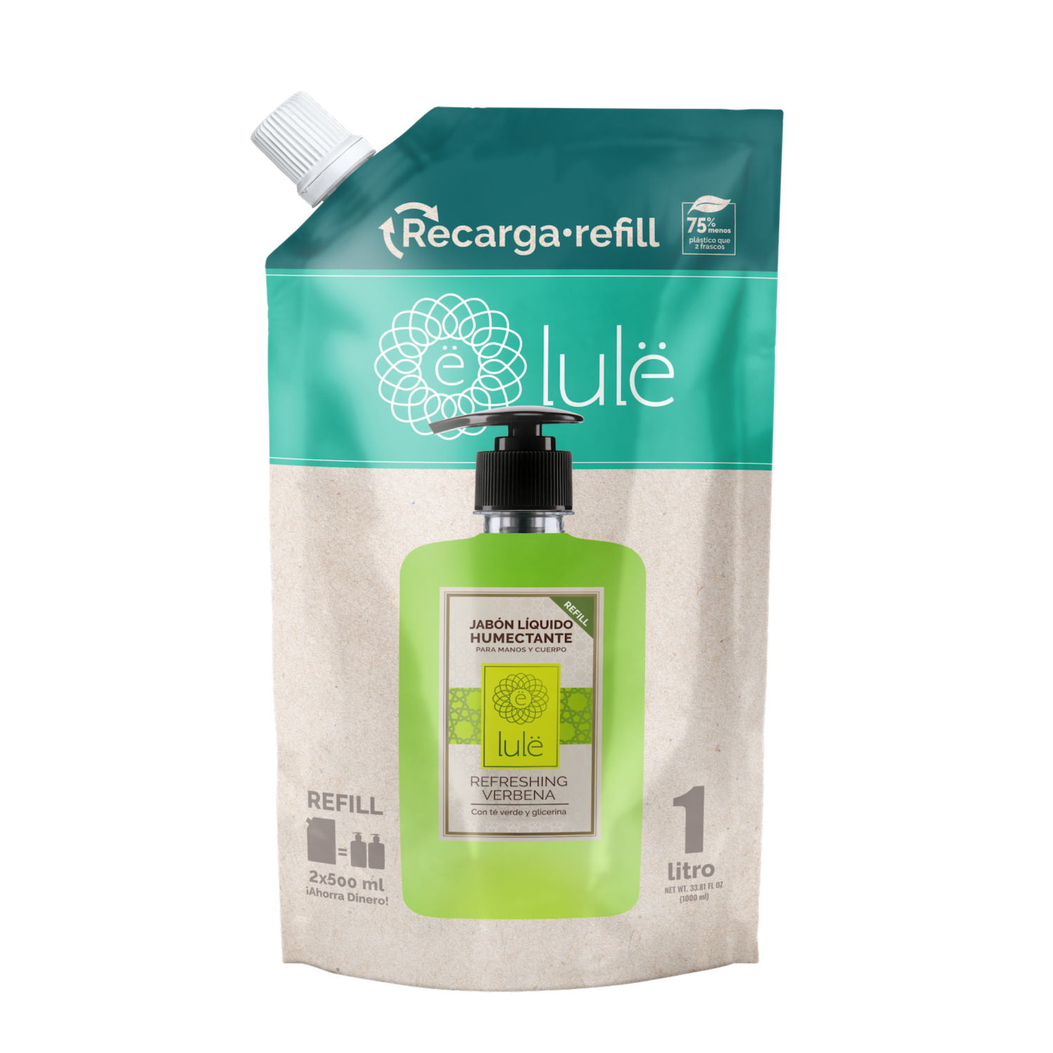 Jabón Líquido Humectante Fragancia Refreshing Verbena Refill LULË 1000 Ml