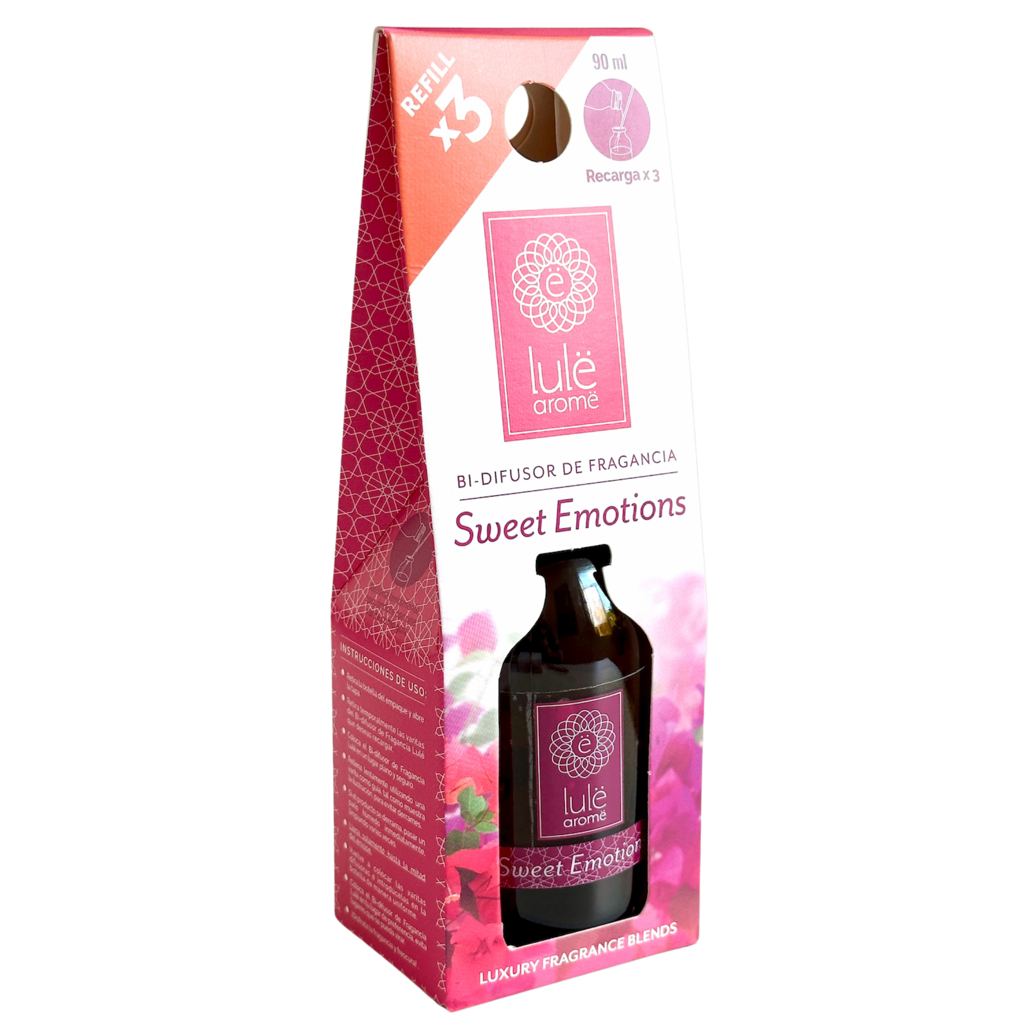 Bi-difusor Ambiental Fragancia Sweet Emotions Refill LULË AROMË 90 Ml
