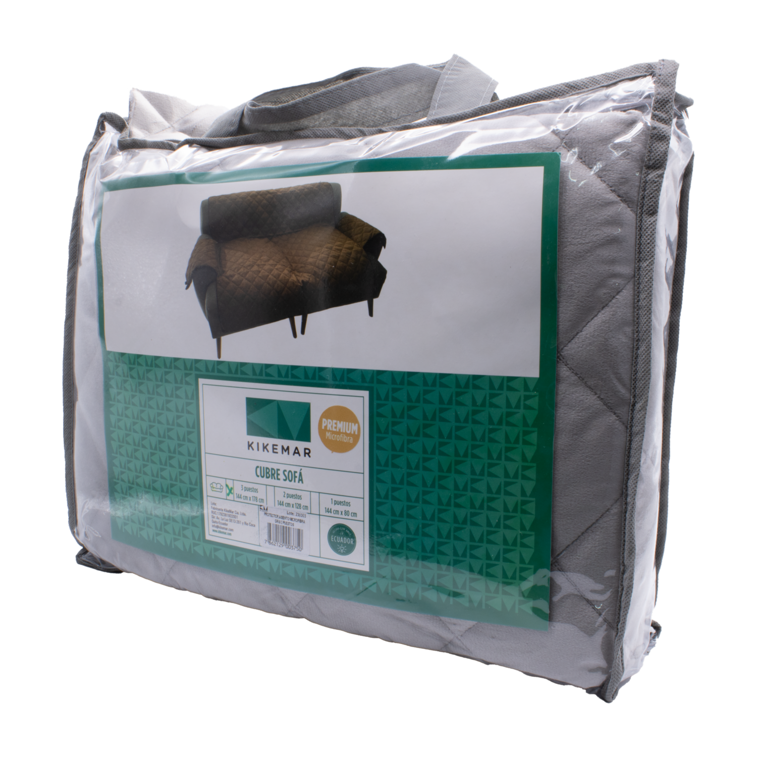 Protector De Asiento En Microfibra 3 Puestos Color Gris KIKEMAR Unidad