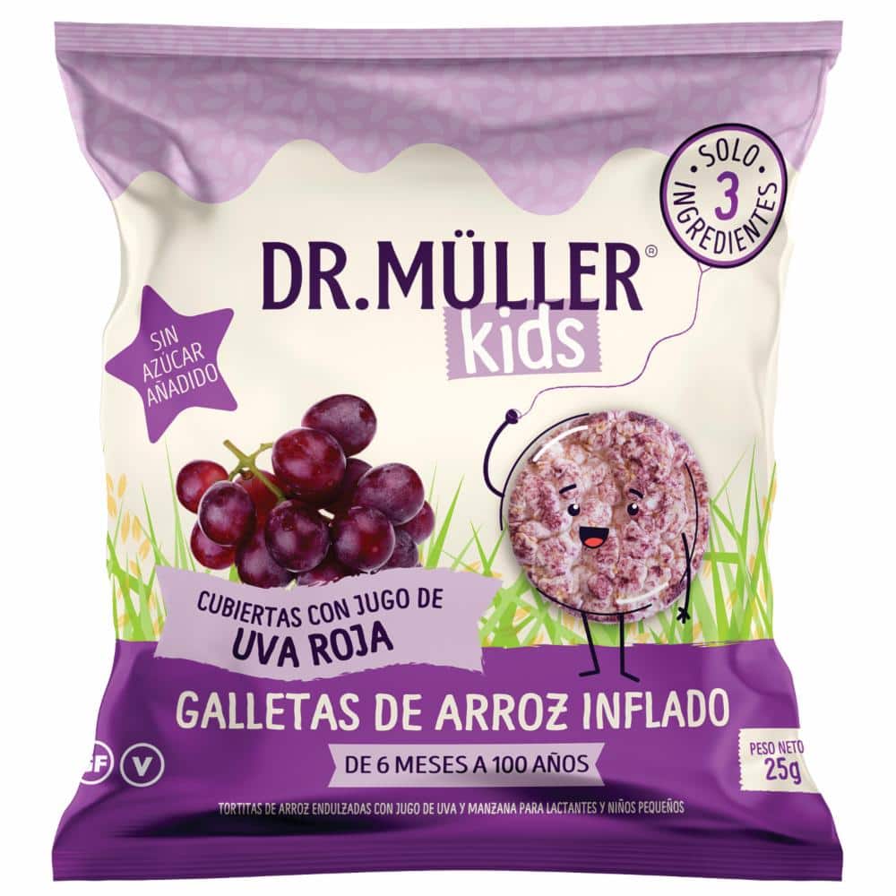 Galletas De Arroz Inflado Kids Cubiertos Con Jugo De Uva Roja DR