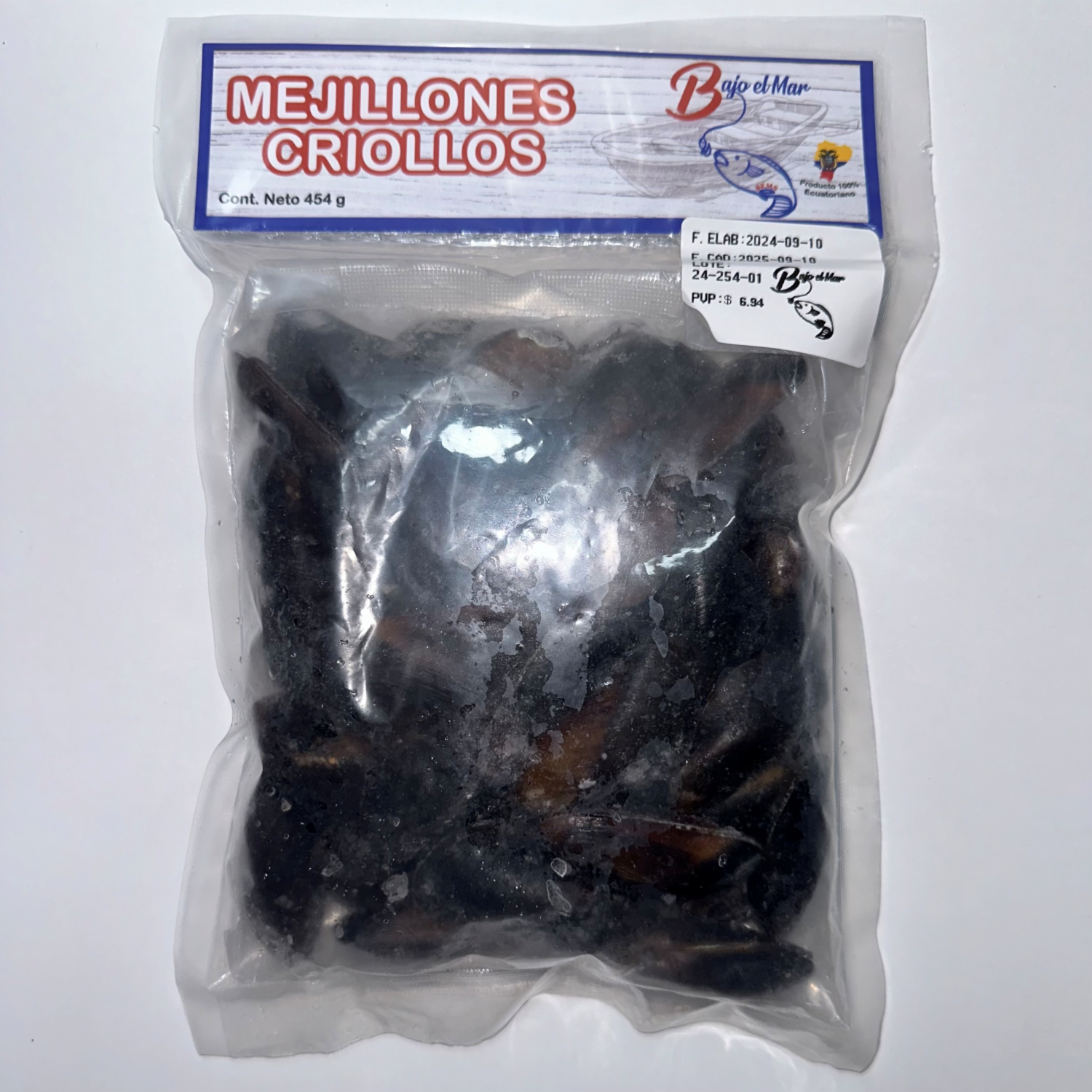 Mejillones Enteros Congelados BAJO EL MAR 454 G