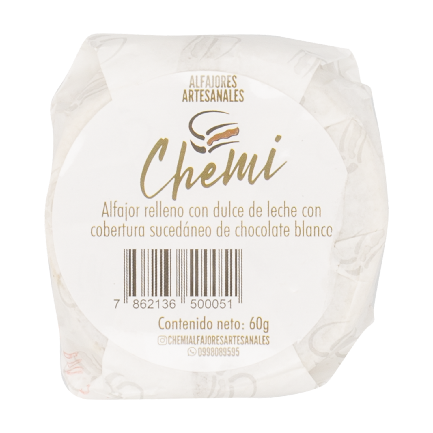 Alfajor Individual Blanco CHEMI 60 G