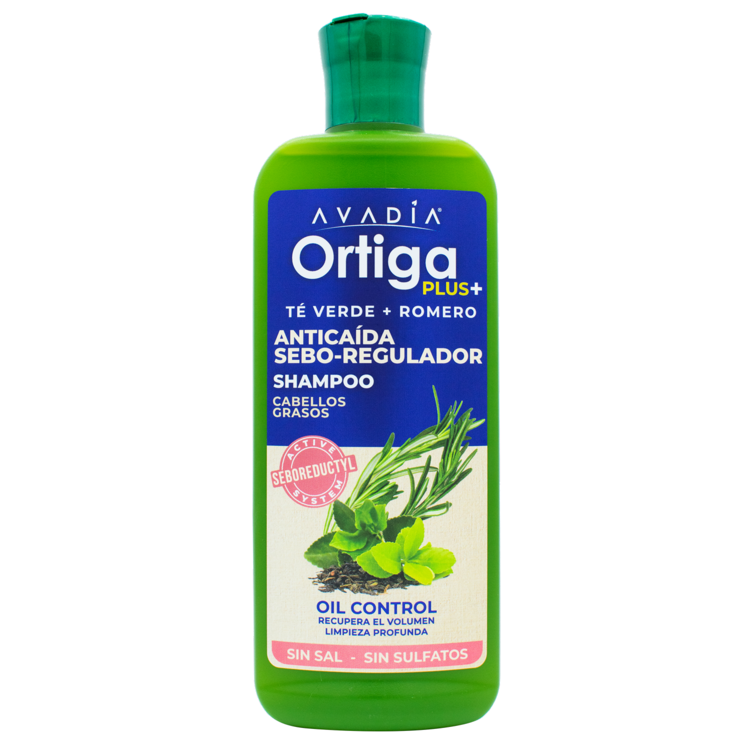 Shampoo De Cabello Ortiga Plus Anticaída Seboregulador Trichogen, Ortiga, Te Verde Y Romero AVADÍA 400 Ml
