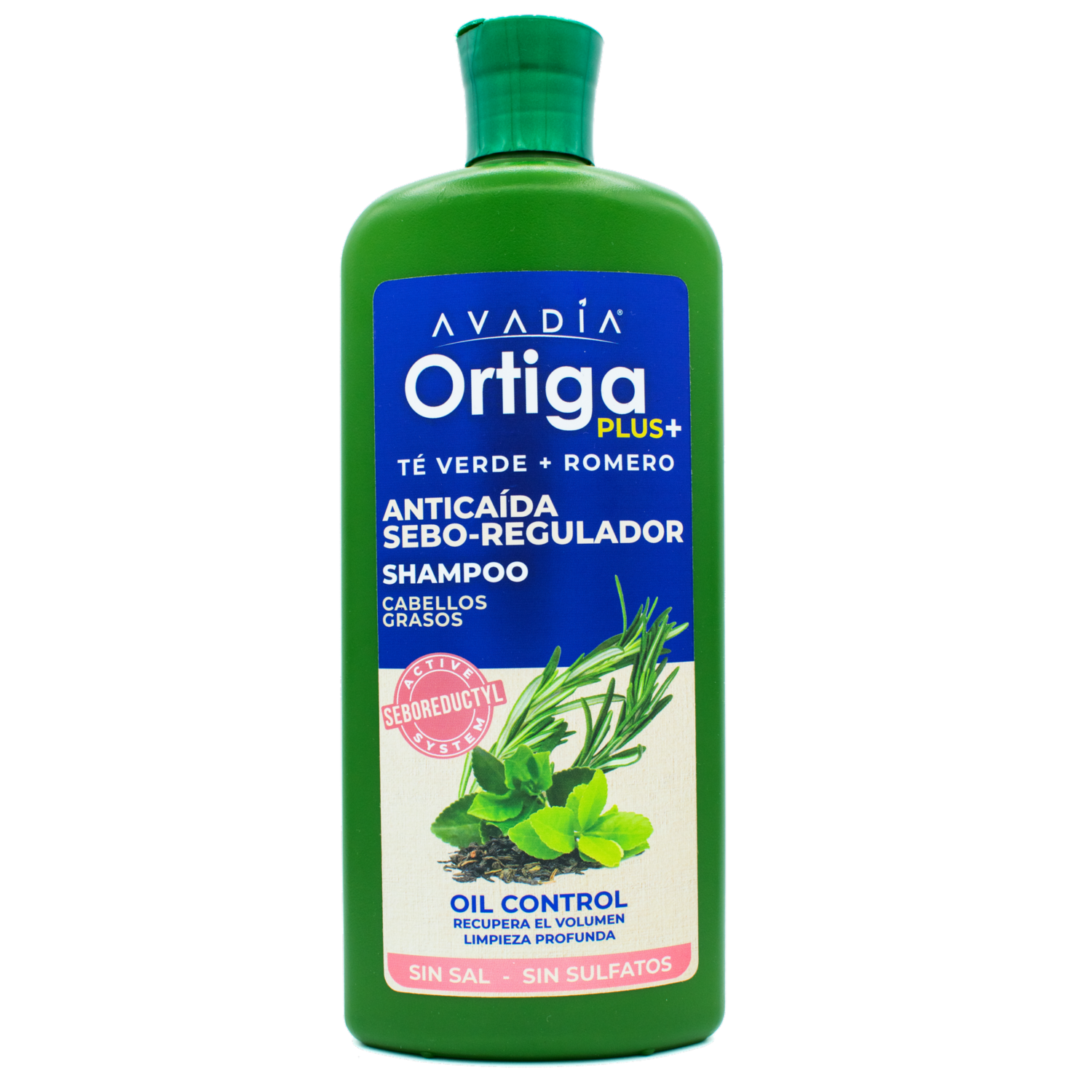 Shampoo De Cabello Ortiga Plus Anticaída Seboregulador Trichogen, Ortiga, Te Verde Y Romero AVADÍA 800 Ml