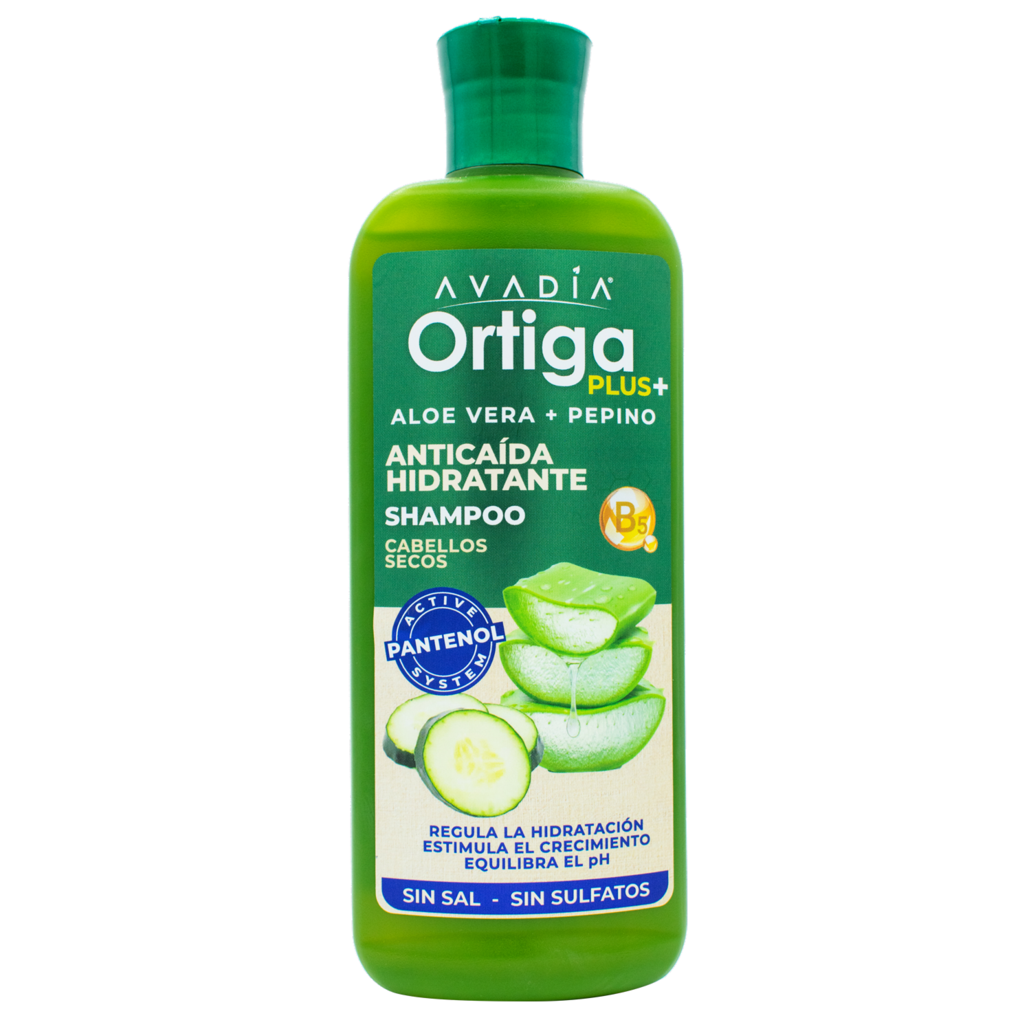 Shampoo De Cabello Ortiga Plus Anticaída Hidratante Aloe Vera Y Pepino AVADÍA 400 Ml