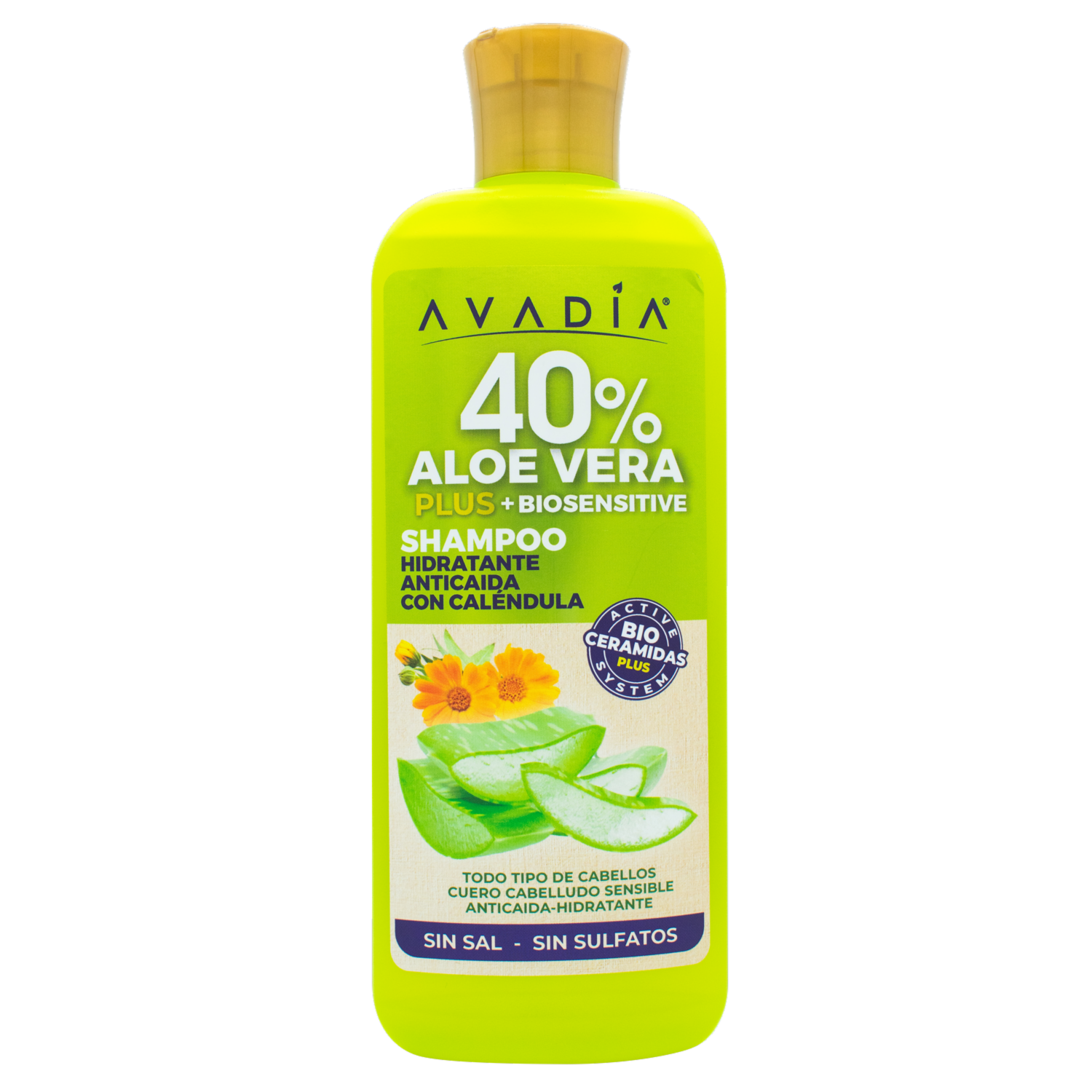 Shampoo De Cabello Ortiga Plus Anticaída Biosensitive 40% Aloe Y Caléndula AVADÍA 400 Ml