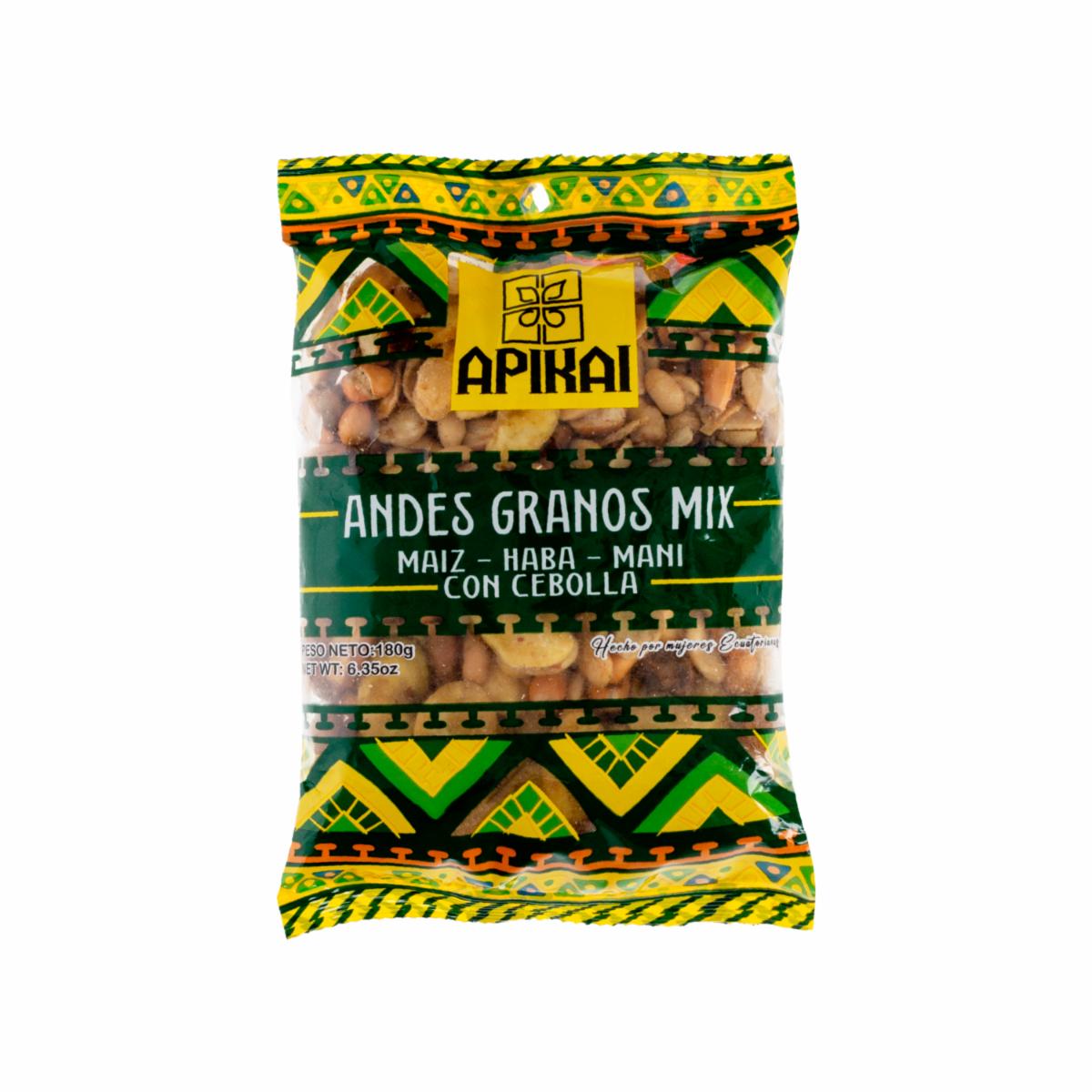 Andes Granos Mix Maíz Haba Maní Con Cebolla APIKAI 180 G