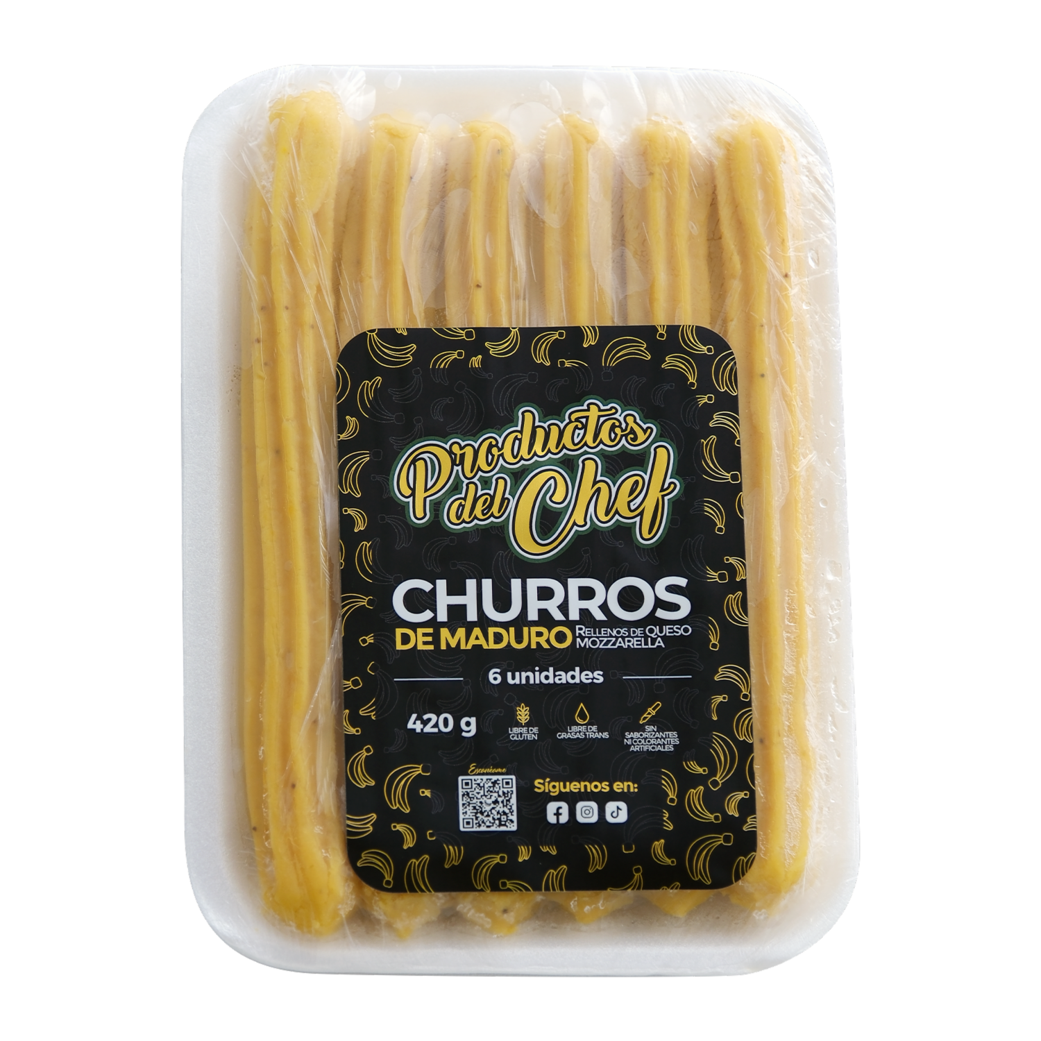 Churros De Maduro Rellenos De Queso Mozzarella PRODUCTOS DEL CHEF X 6 Uds