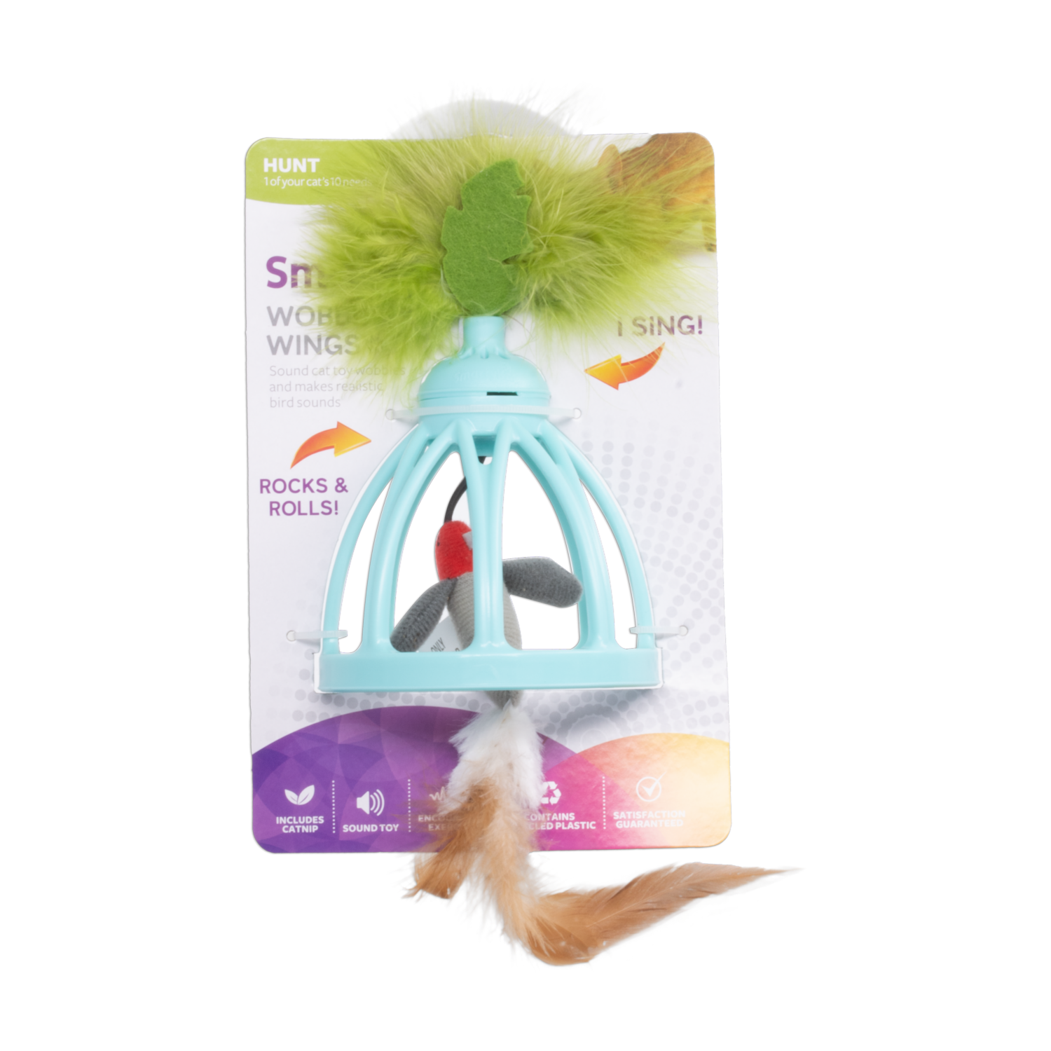 Juguete Para Gato Plástico Con Plumas SMARTYKAT Mediano