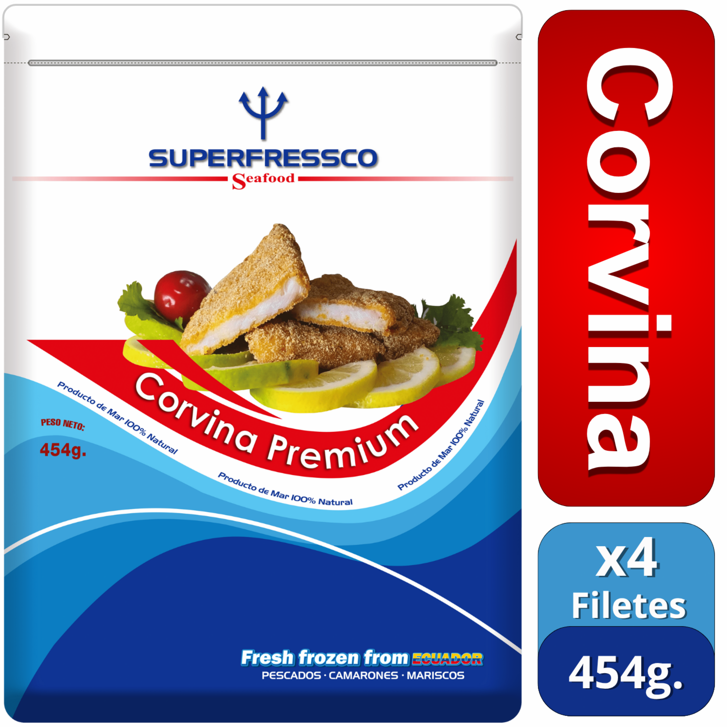 Pescado Corvina Filetes Premium SUPERFRESSCO 454 G