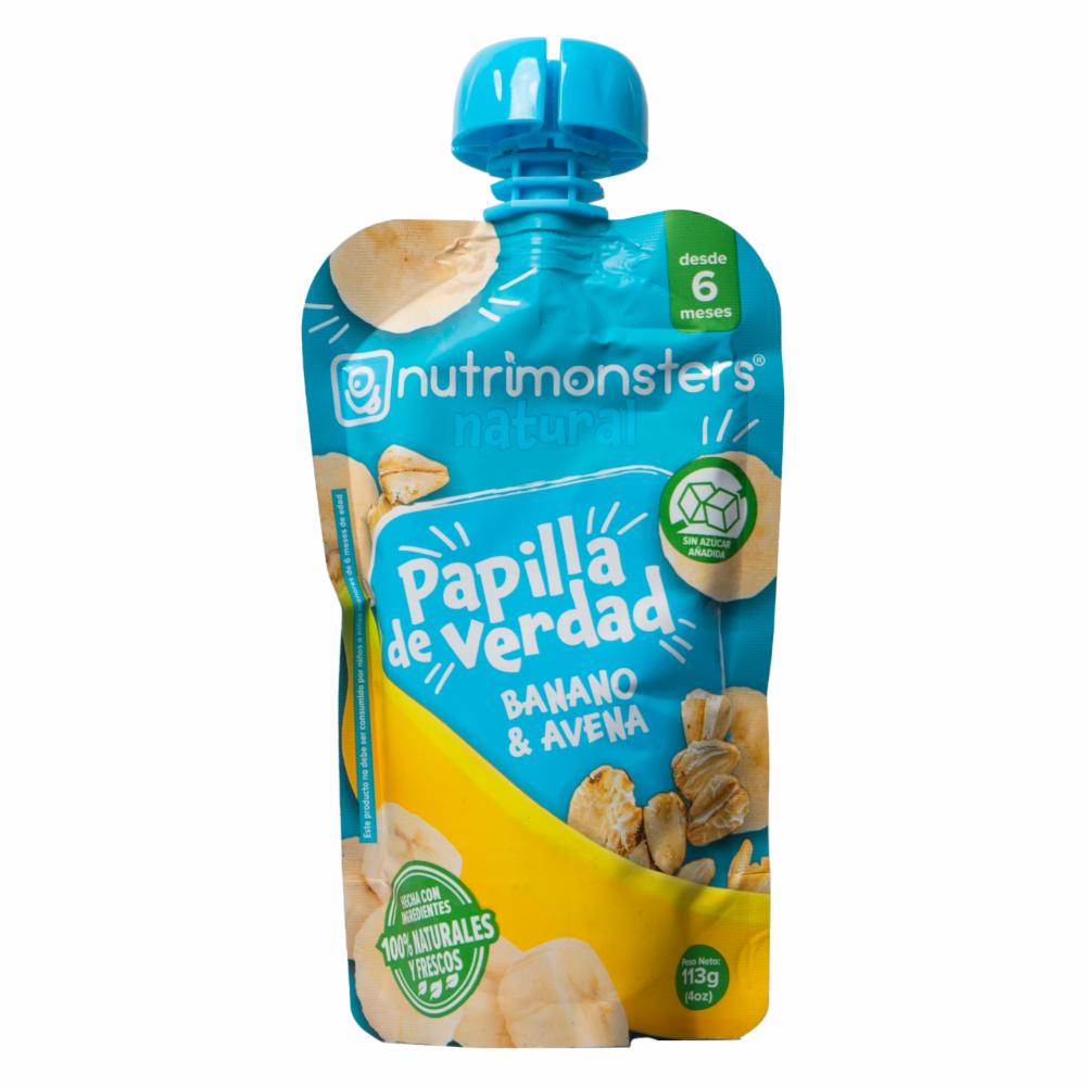 Compota Pouch Banano Y Avena NUTRIMONSTERS 113 G - Supermaxi