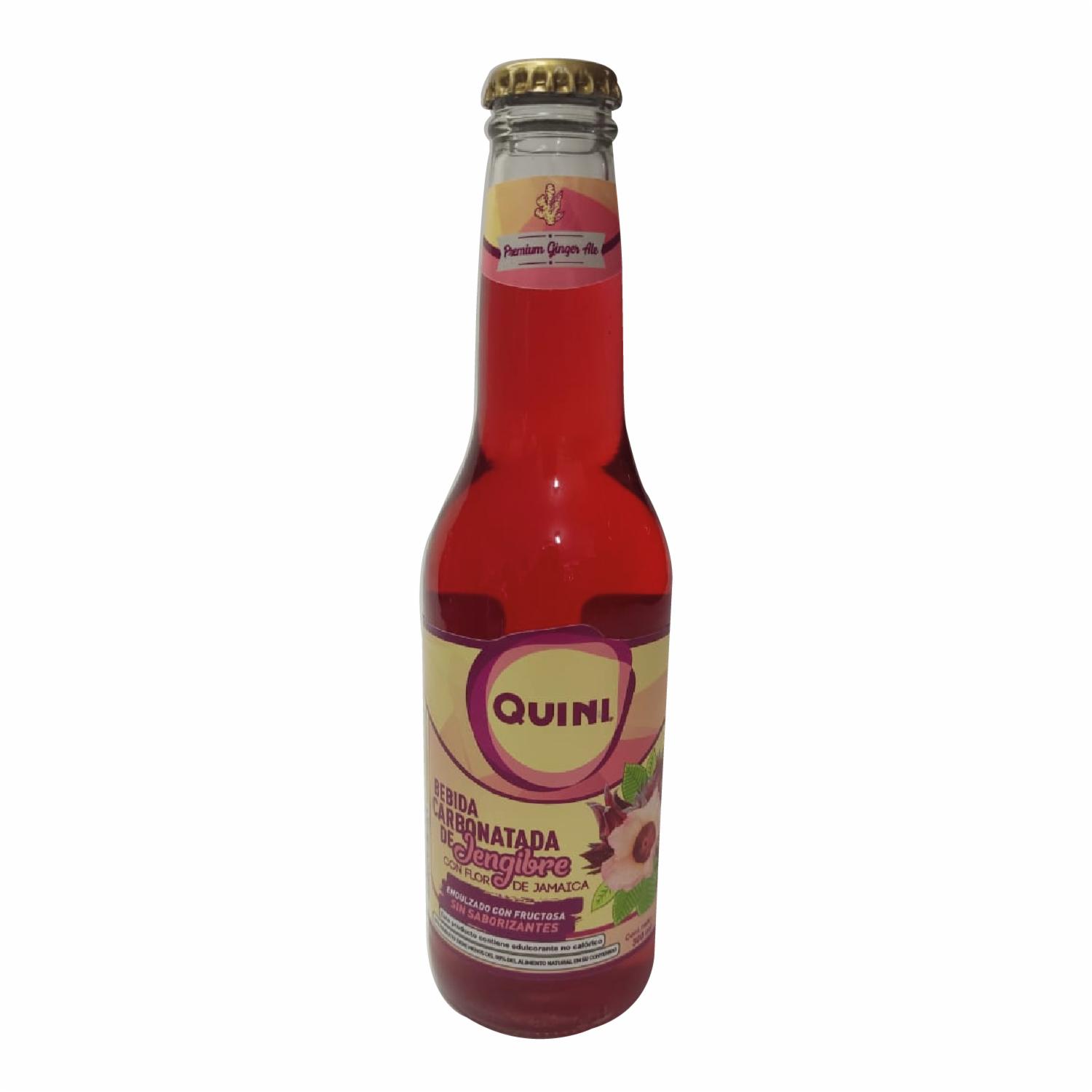 Bebida Carbonatada De Jengibre Con Flor De Jamaica QUINI 300 ML