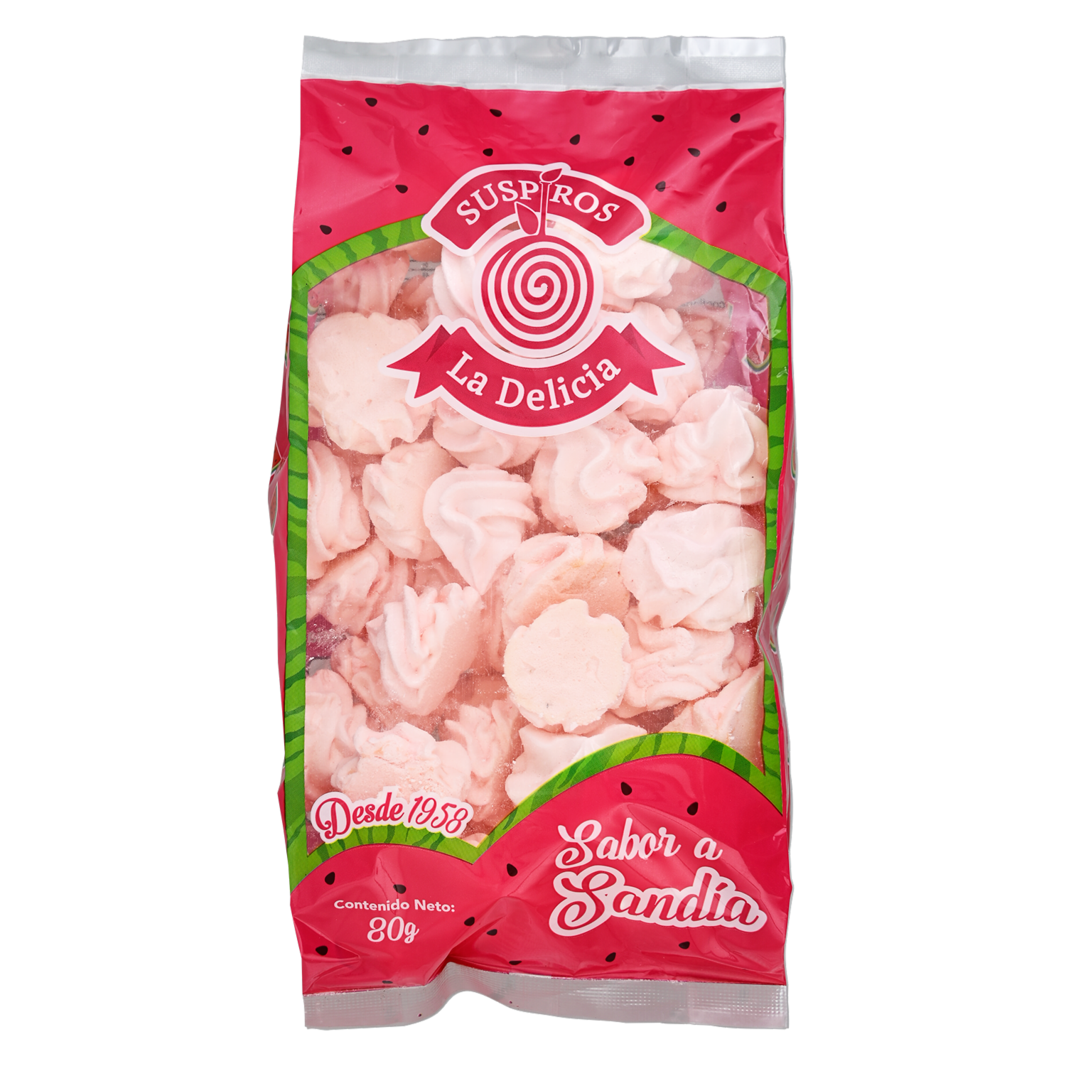 Bocadito Suspiro Sabor A Sandia LA DELICIA 80G