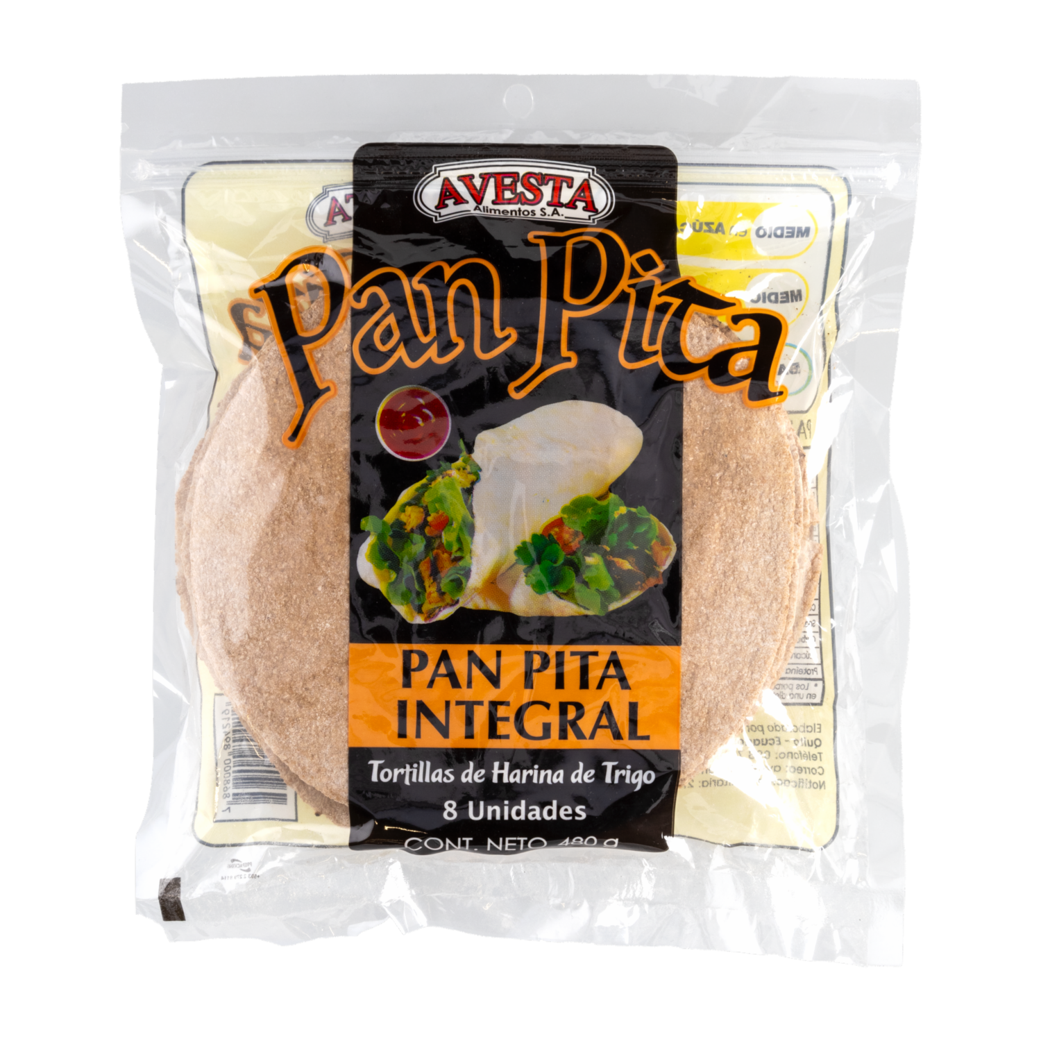 Pan Pita Integral AVESTA 480 G