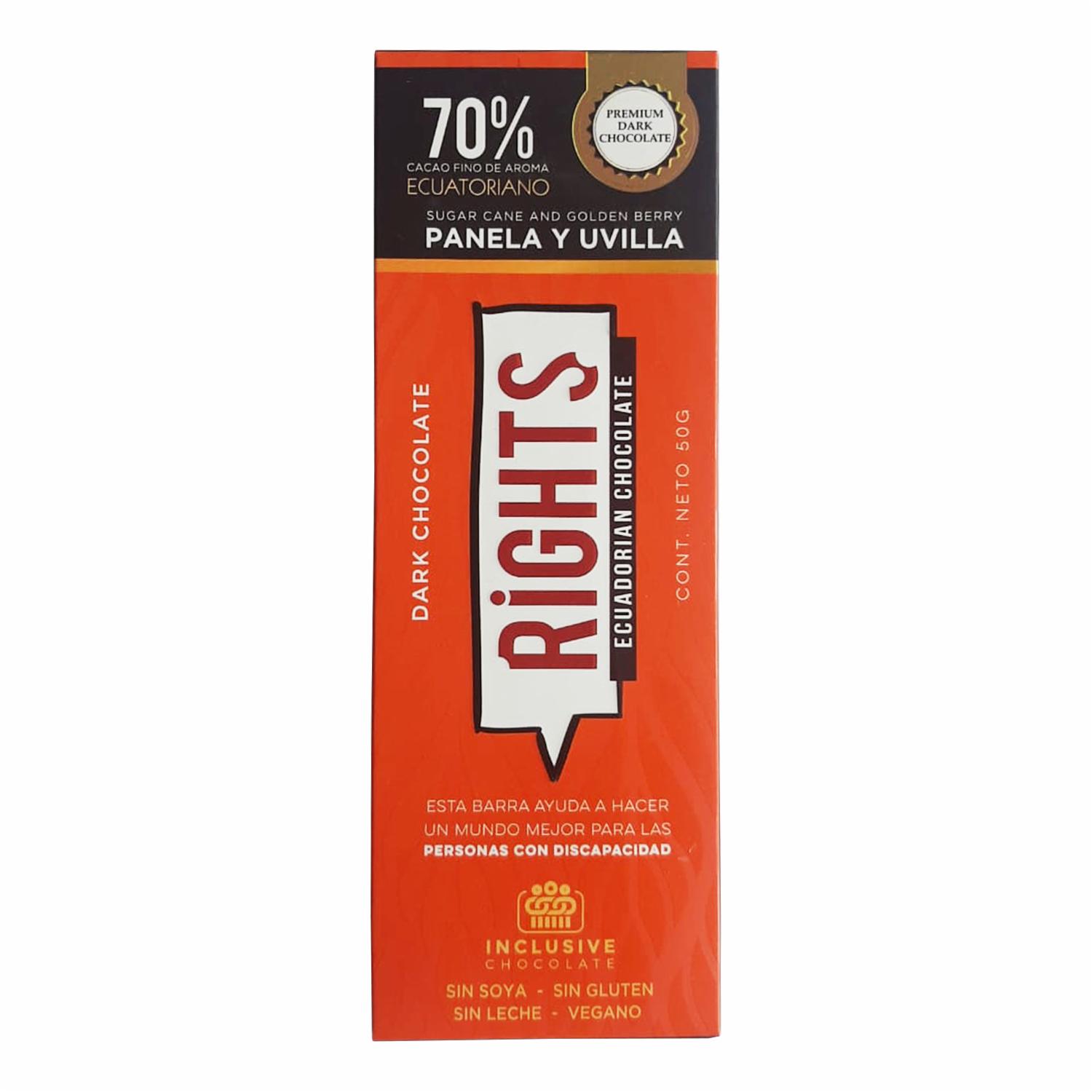 Chocolate Con Panela Y Uvilla RIGHTS 50 G