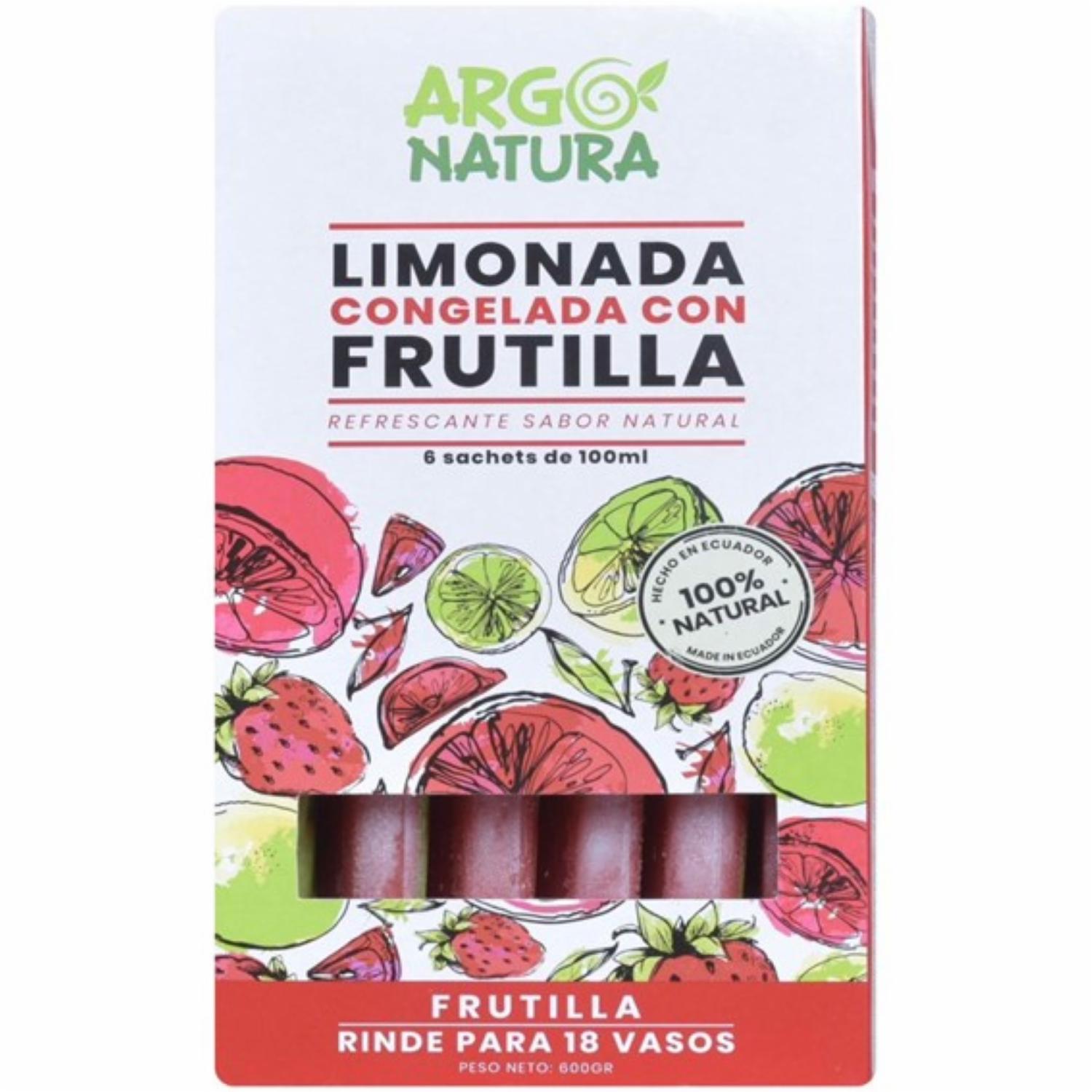 Limonada Congelada Con Frutilla ARGO NATURA Pack X6 X 100 Ml