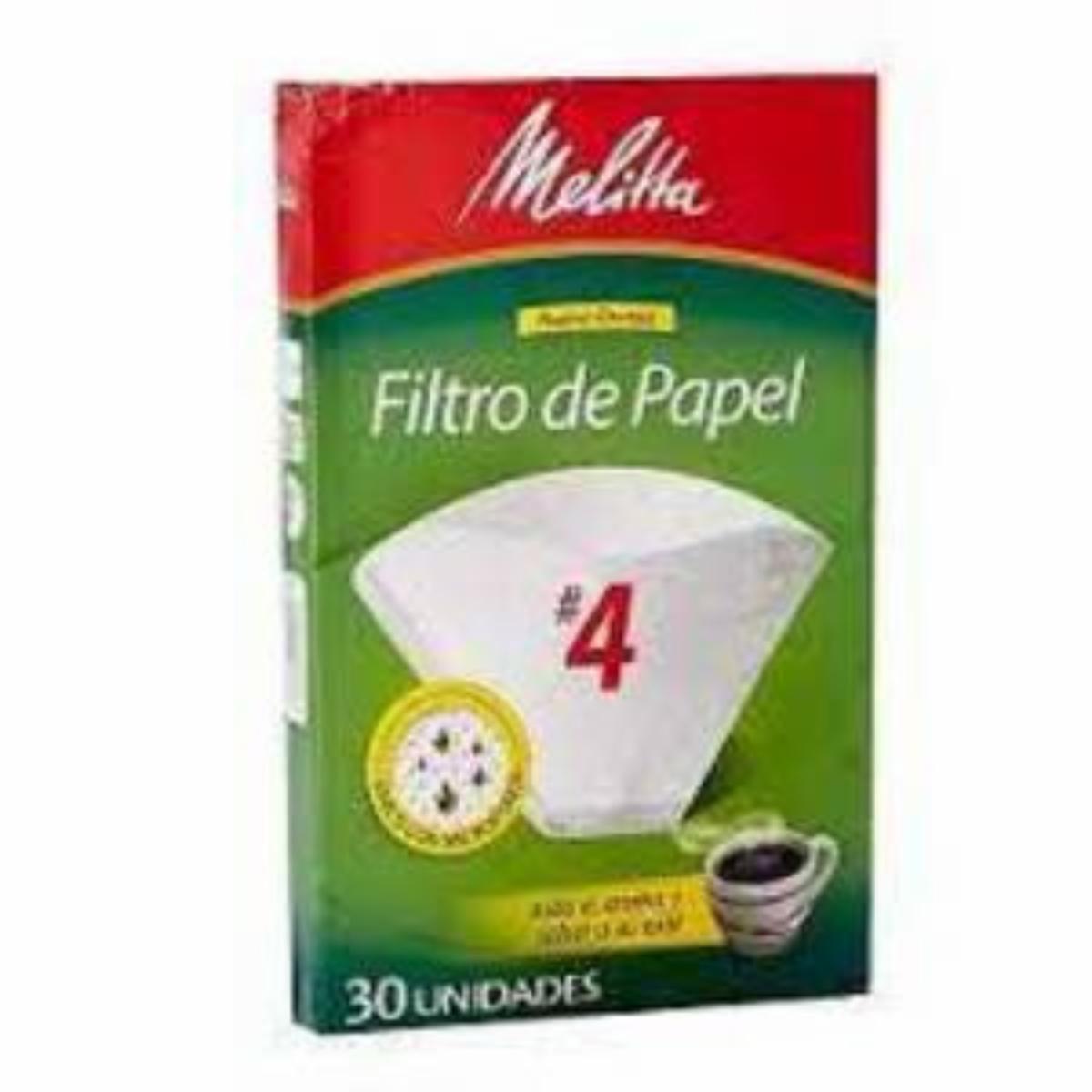 Filtros De Café Papel Melitta N° 4 Para Cafetera MELITTA 30 Uds