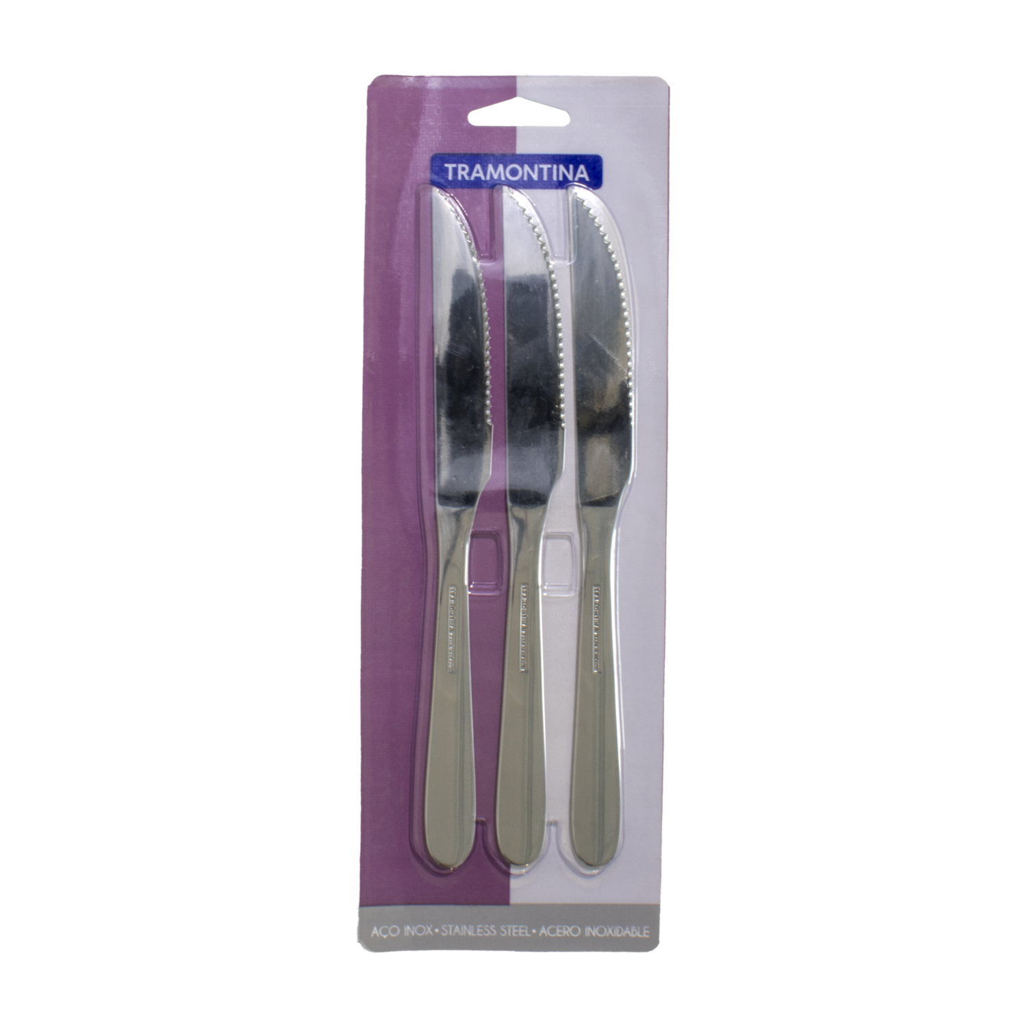 Set De Cubiertos Cuchillos Para Asado Diseño Hawái 3 Puestos TRAMONTINA 3 Piezas