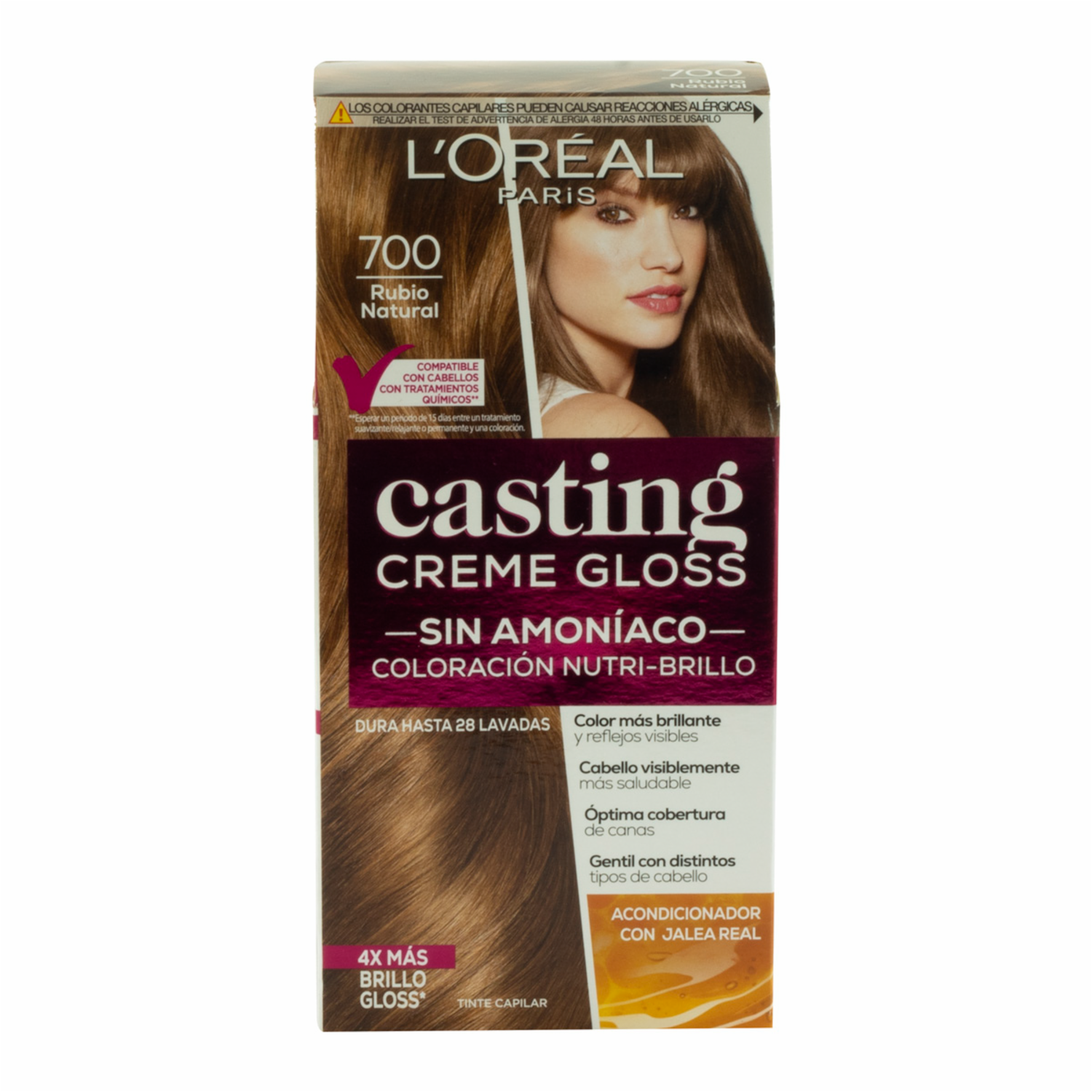 Tinte De Cabello Creme Gloss Tono 700 Rubio Sin Amoníaco CASTING GLOSS L’ORÉAL 1 Kit