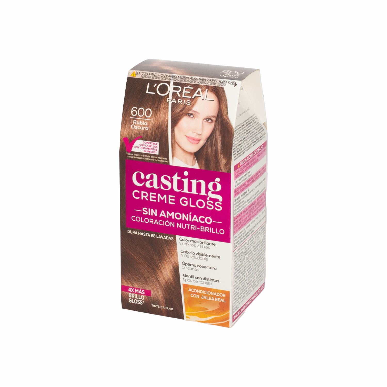 Tinte De Cabello Creme Gloss Tono 600 Rubio Oscuro Sin Amoníaco CASTING GLOSS L’ORÉAL 1 Kit