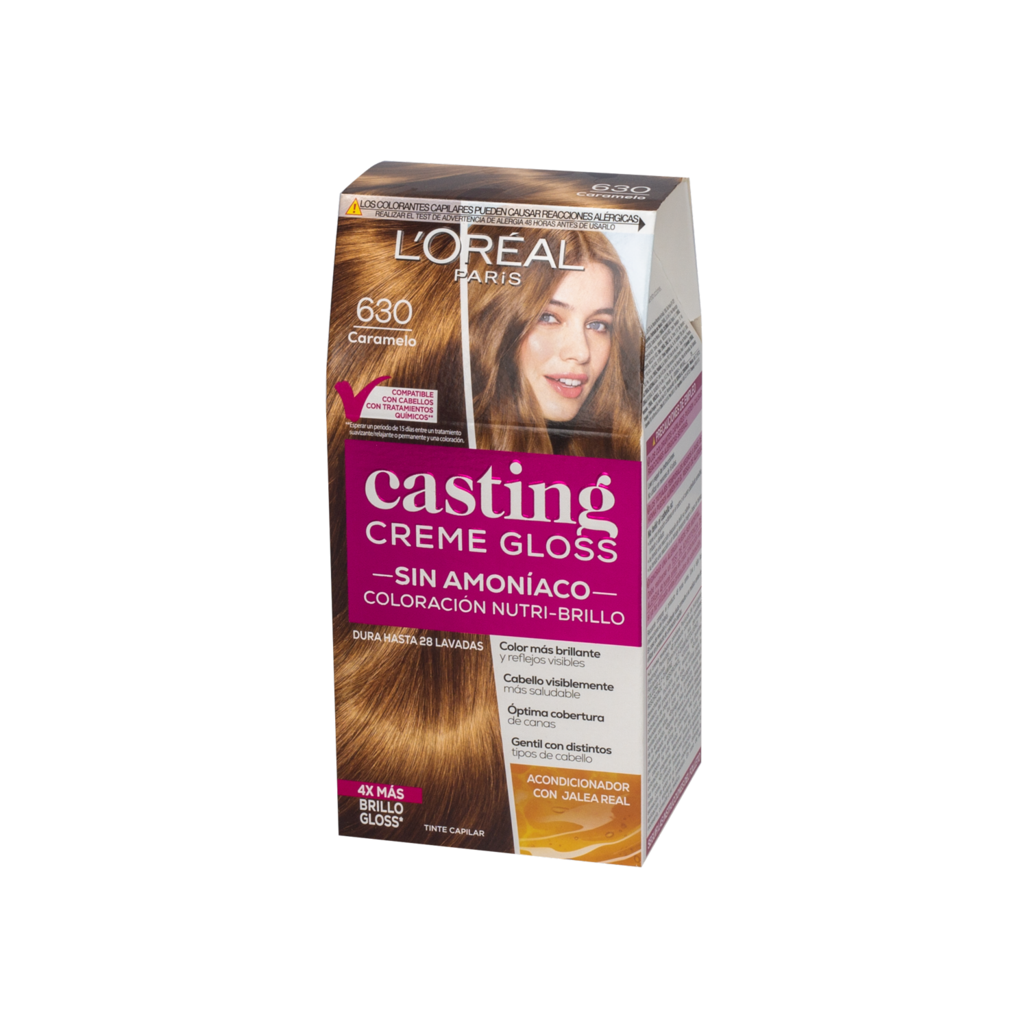 Tinte De Cabello Creme Gloss Tono 630 Caramelo Sin Amoníaco CASTING GLOSS L’ORÉAL 1 Kit