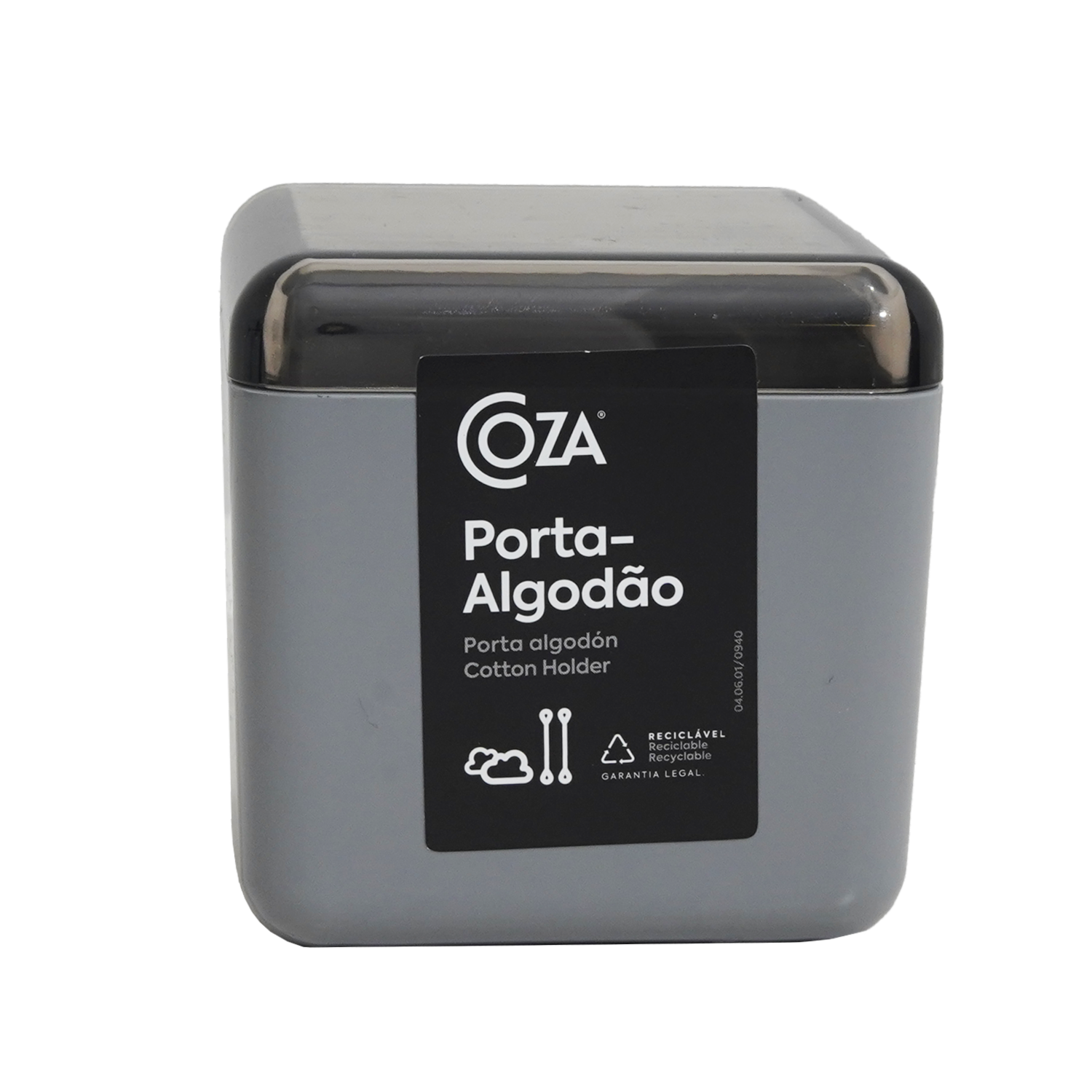Porta Algodón Plástico Color Gris COZA Unidad