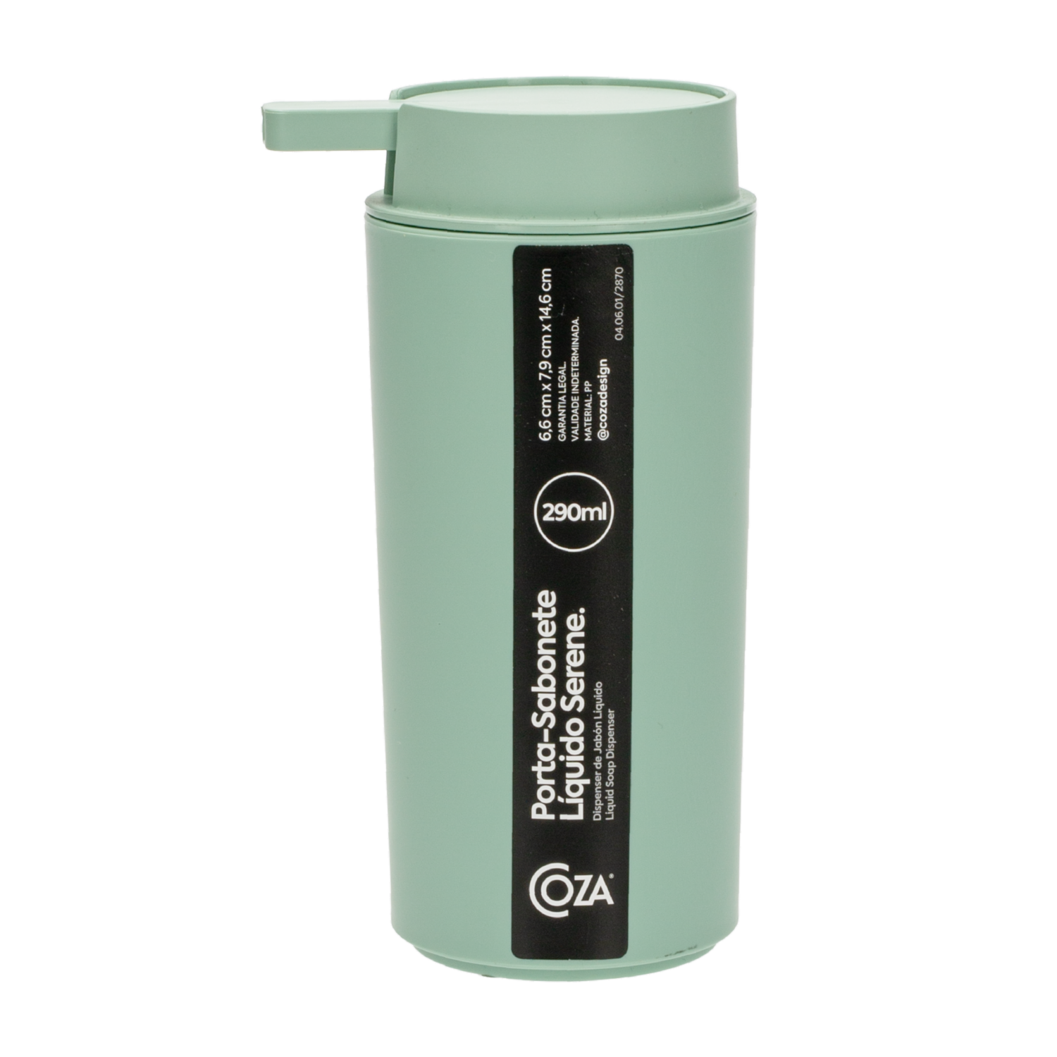Dispensador De Jabón De Plástico Color Verde Jade COZA Unidad