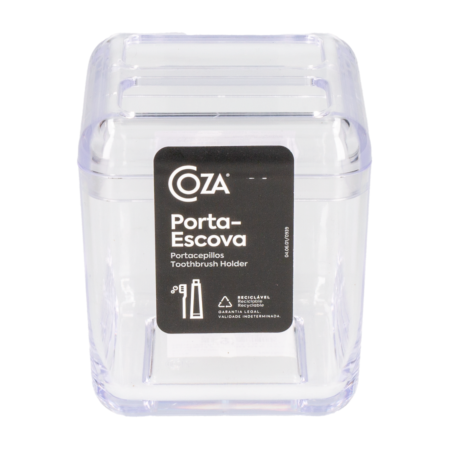 Porta Cepillos De Dientes De Plástico Tipo Cristal En Forma De Cubo COZA Unidad