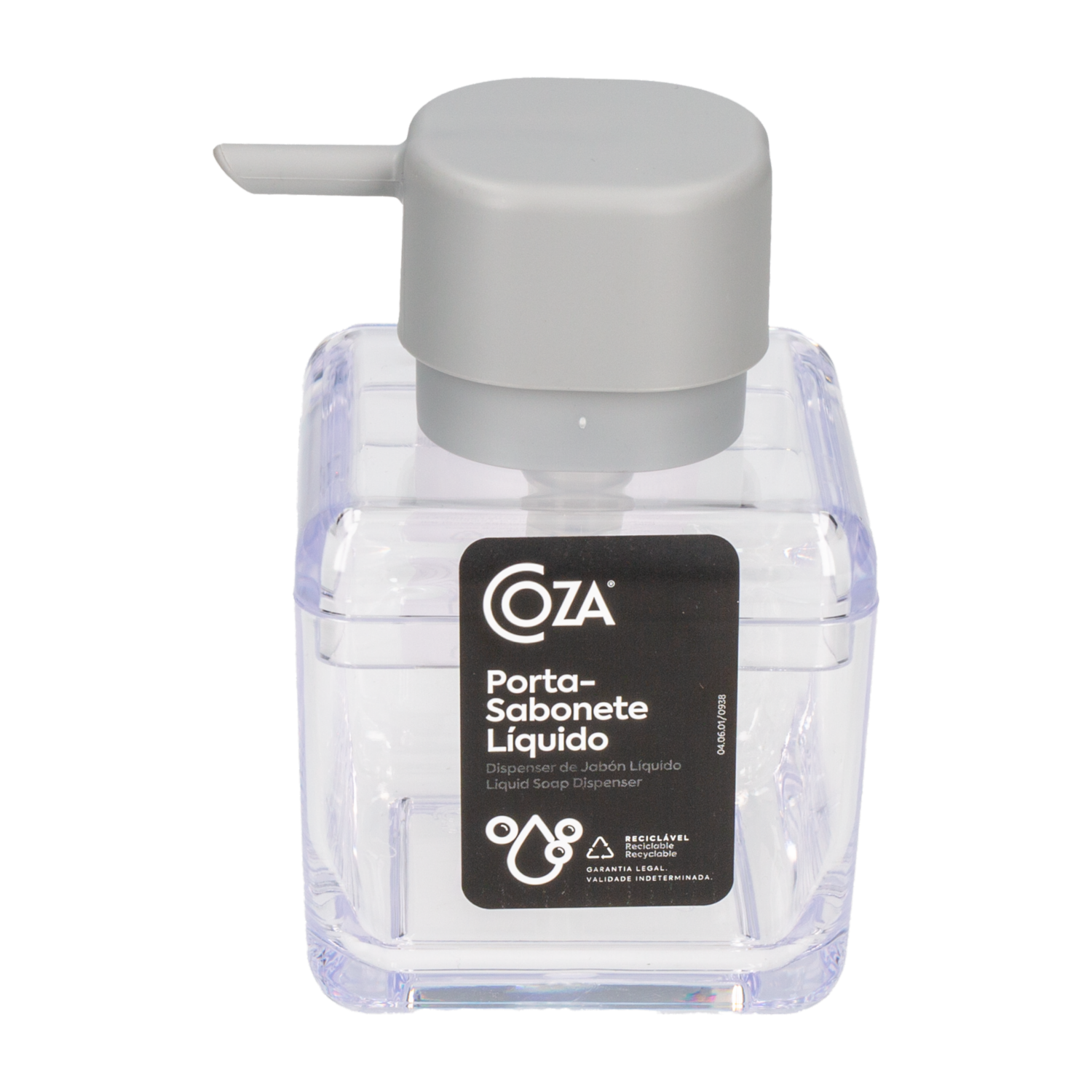 Dispensador De Jabón Líquido De Plástico Tipo Cristal En Forma De Cubo COZA 330 Ml