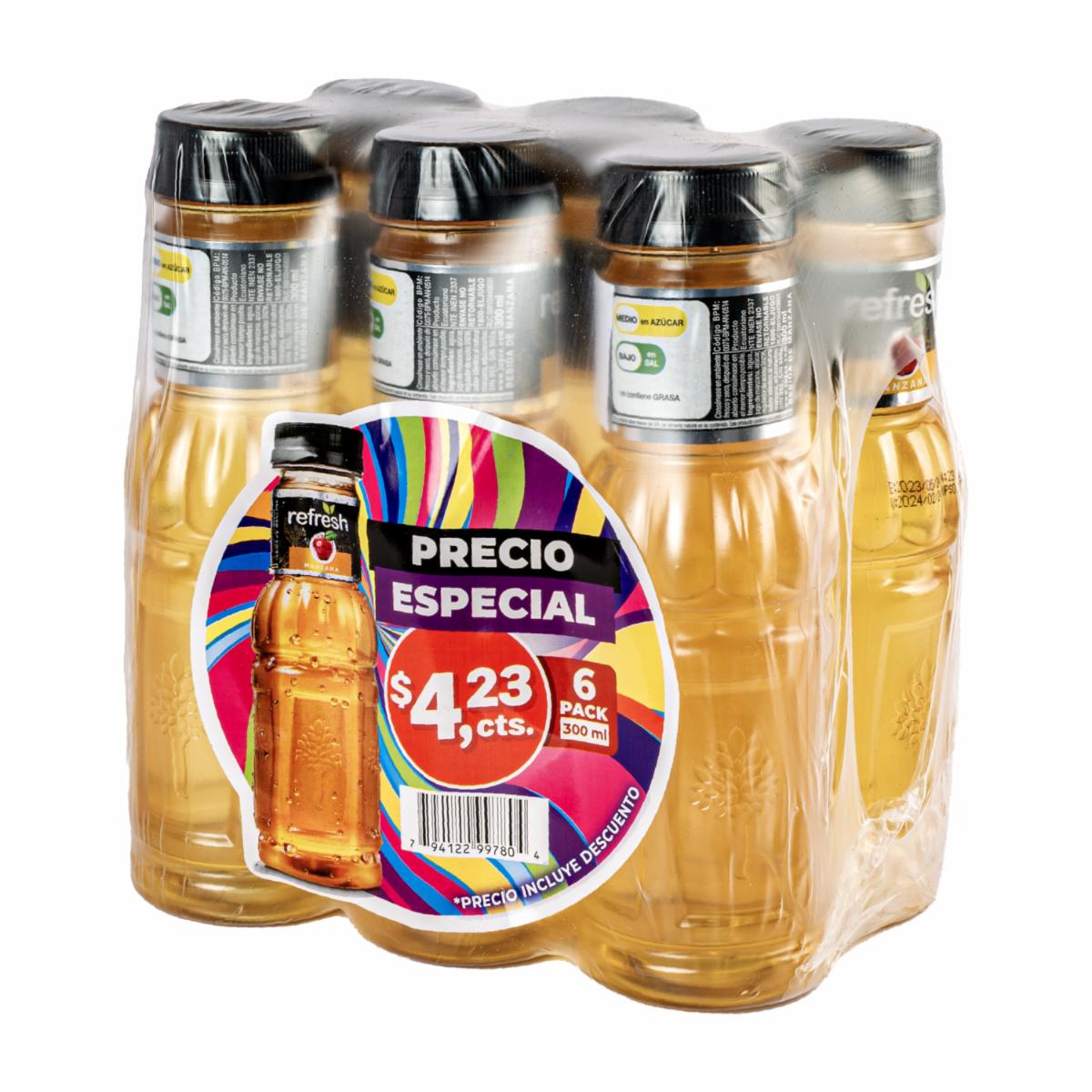 Bebida De Manzana Pet Sixpack REFRESH 6 X 300 Ml