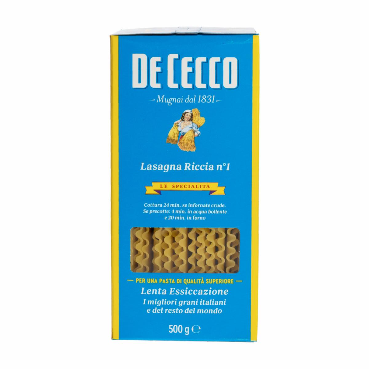 Pasta De Lasaña Larga DE CECCO 500G