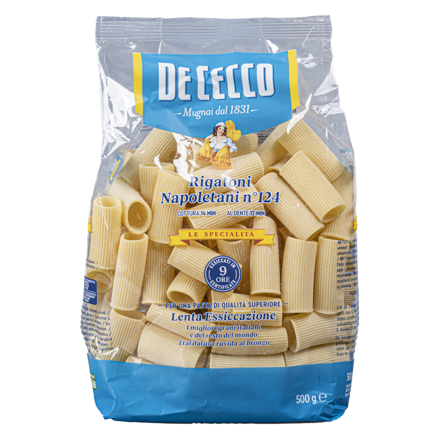 Pasta De Trigo Duro Rigatoni Napoletani DE CECCO 500 g