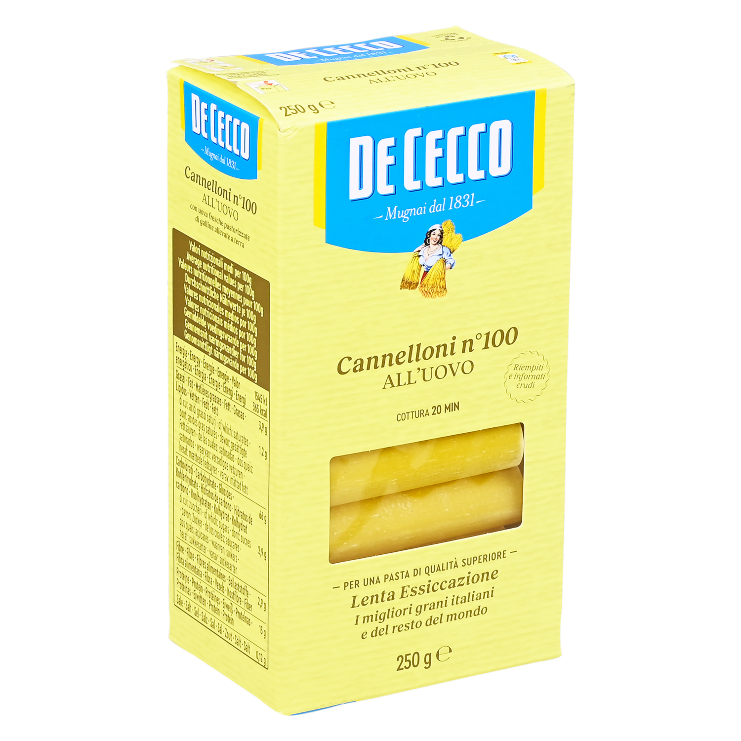 Pasta Al Huevo Para Canelones DE CECCO Funda