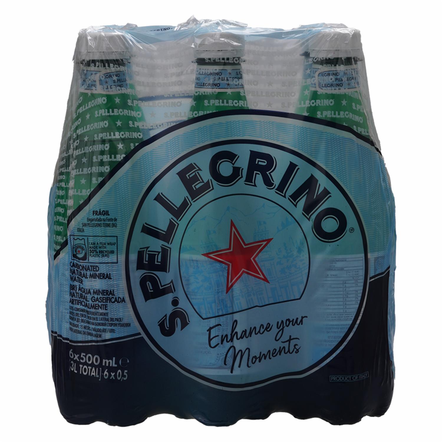 Agua Mineral Con Gas S.PELLEGRINO 500 Ml