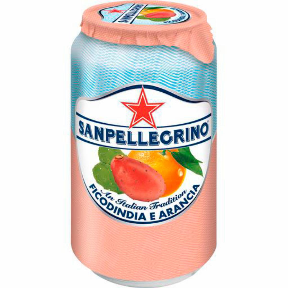 Agua Mineral Saborizada Sabor A Naranja Y Tuna S.PELLEGRINO 330 Ml