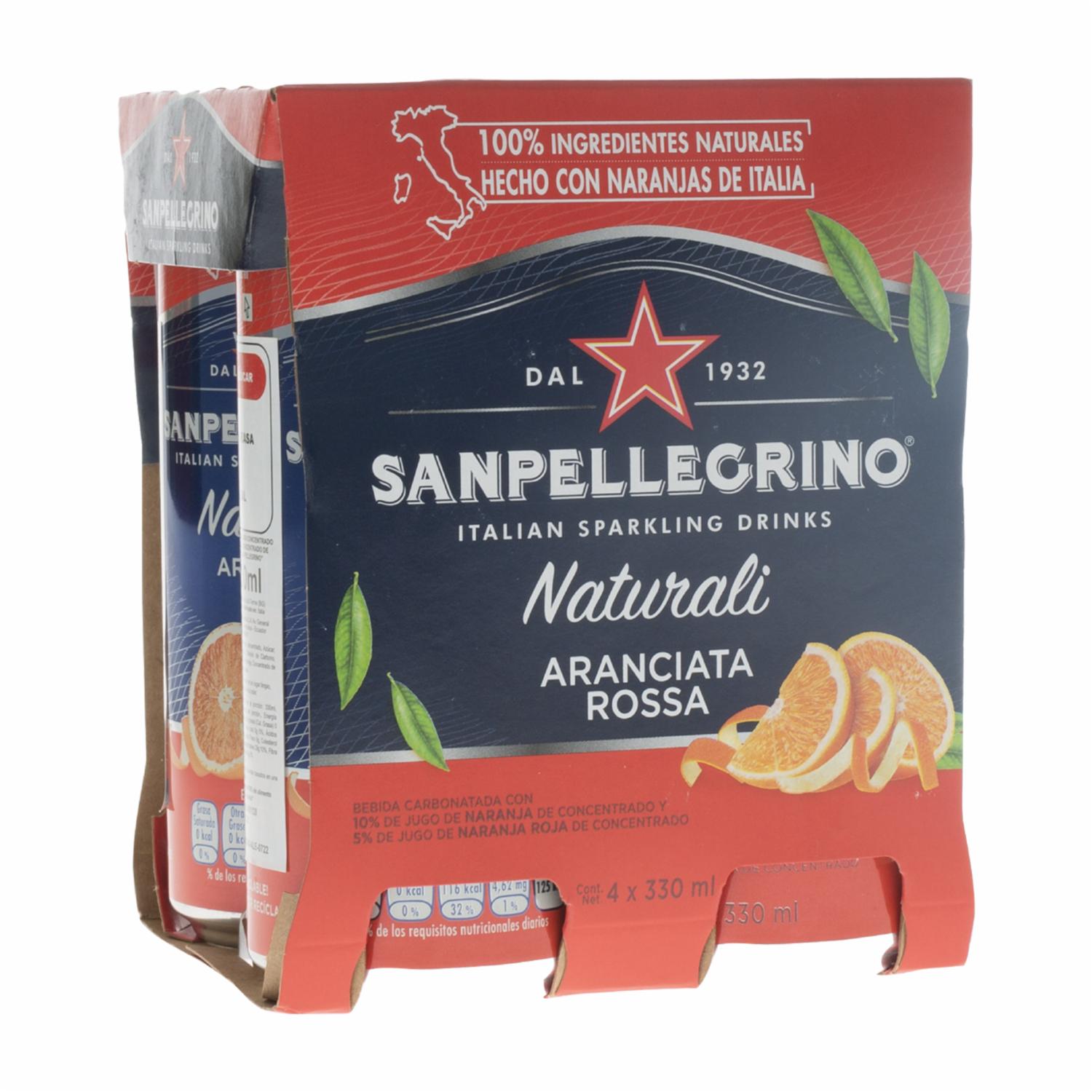 Bebida Carbonatada Jugo Naranja Roja 4pack S.PELLEGRINO 4 X 330 G