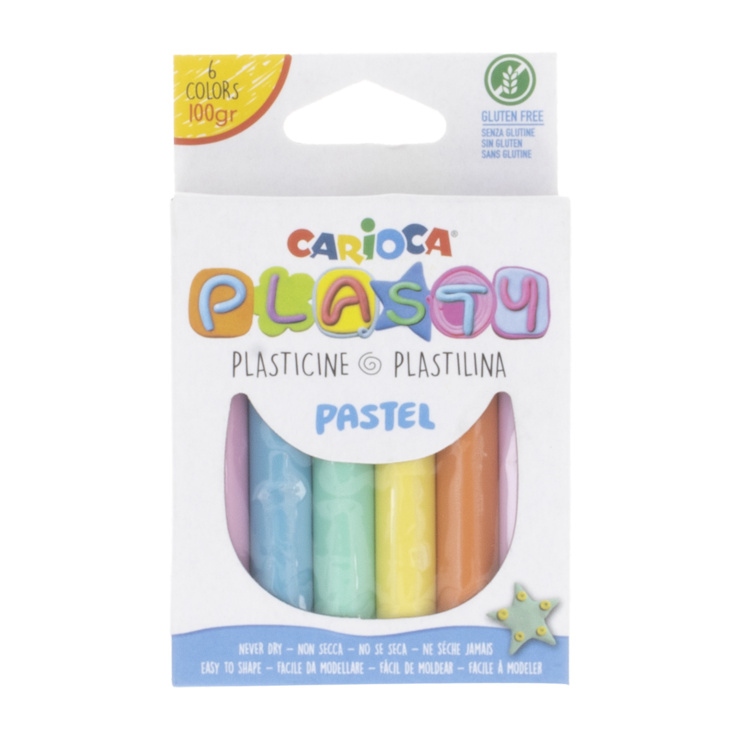 Plastilina Colores Pastel Surtida CARIOCA 6 Uds X 100G