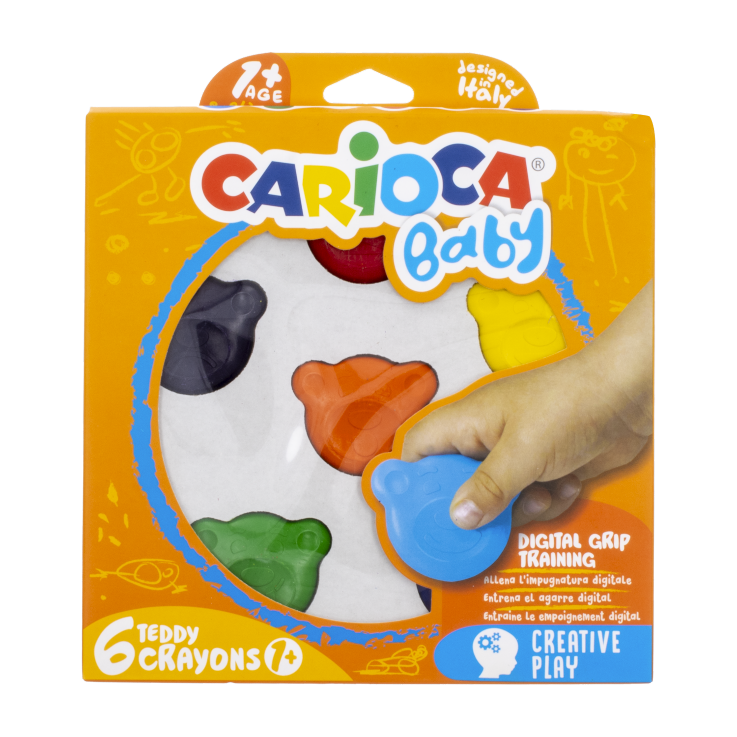 Crayón Pre Escolar Baby Teddy CARIOCA X6 Uds