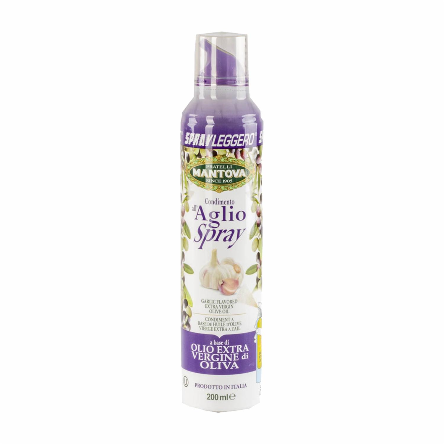 Aceite De Oliva Extra Virgen Con Ajo En Spray MANTOVA 200 Ml