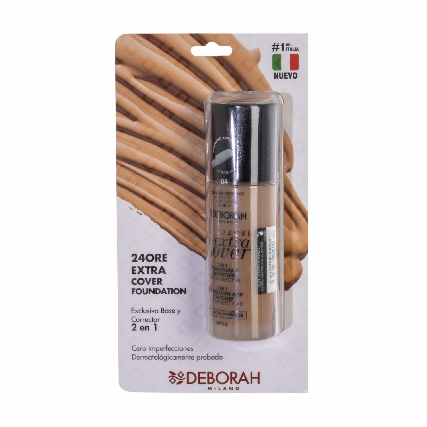 Base De Maquillaje 24 Ore Extra Cover Found Apricot DEBORAH MILANO 30 Ml