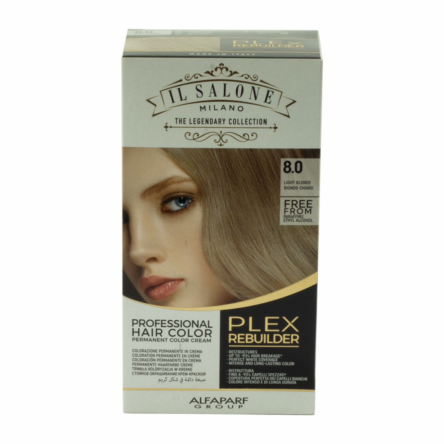 Tinte De Cabello Tono 8 Rubio Medio. Helado IL SALONE MILANO Paquete