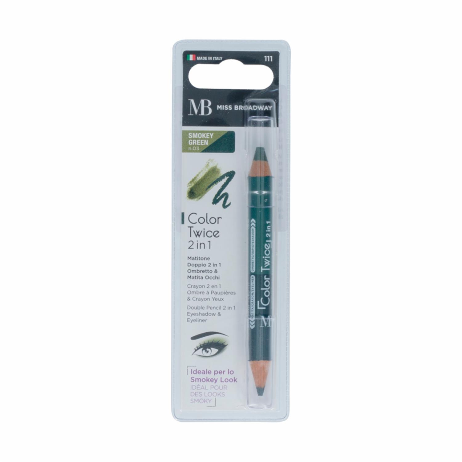 Delineador De Ojos Tipo Sombra Ojos 2 In 1 Smokey Green MISS BROADWAY Unidad