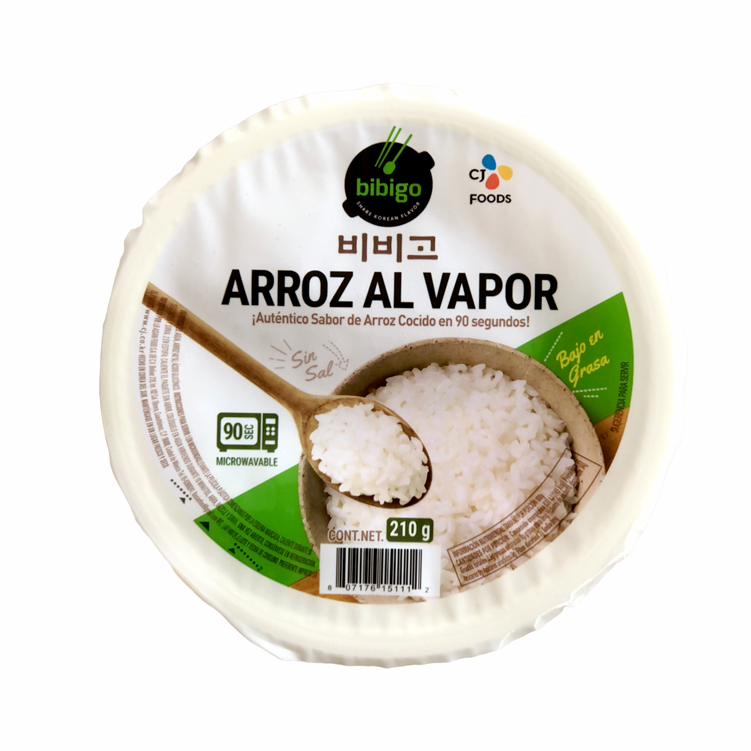 Arroz Al Vapor Precocido BIBIGO 210 G