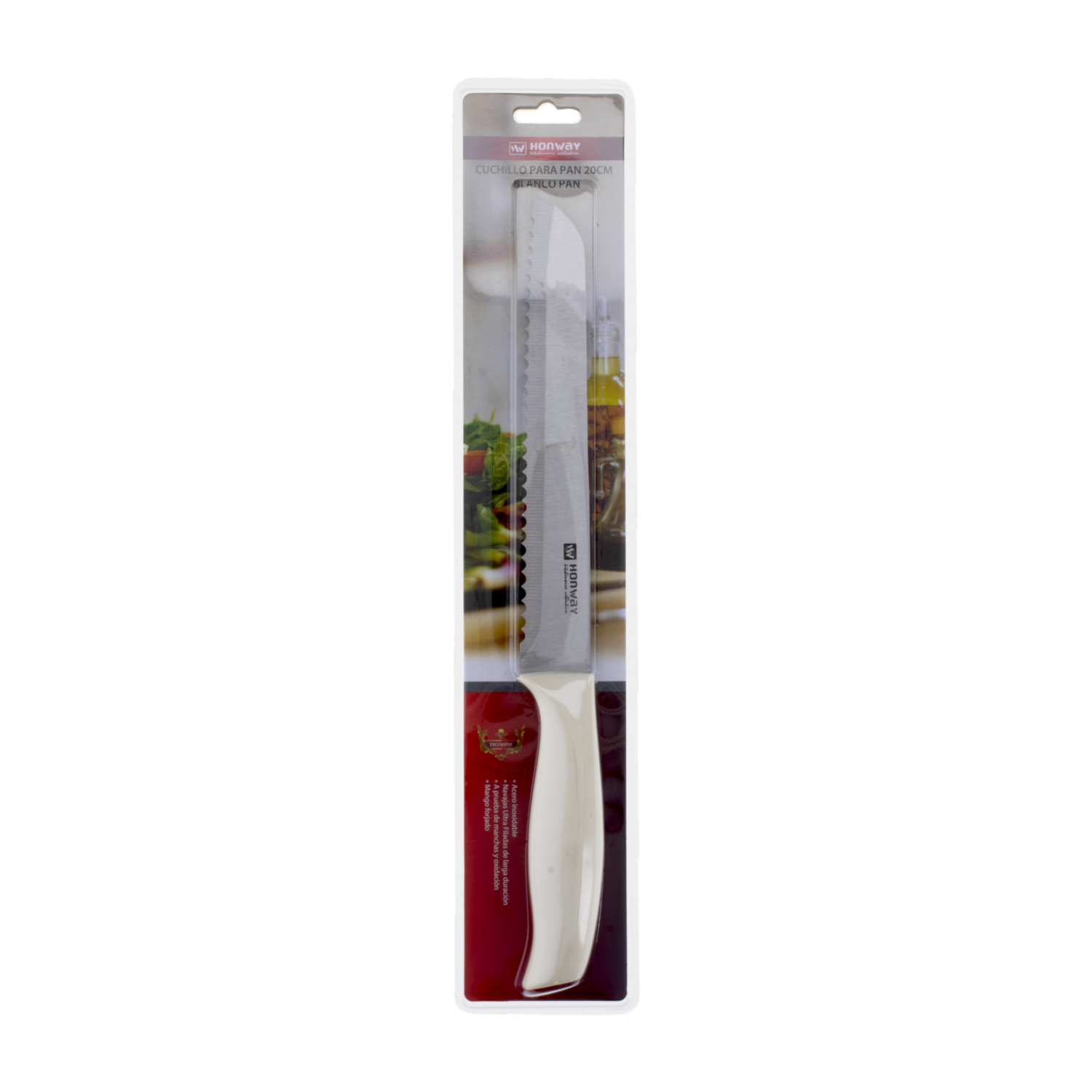 Cuchillo Para Pan Color Naranja HONWAY Unidad