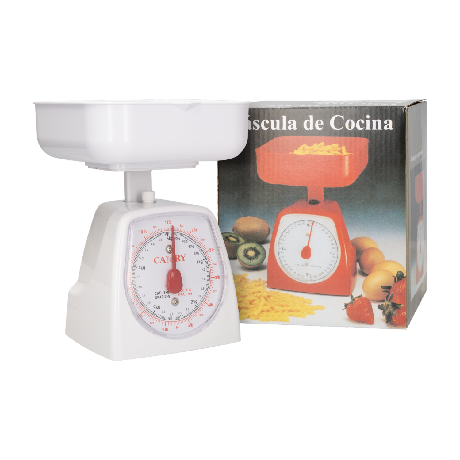 Balanza Cocina Con Tazon Blanca CAMRY 5 Kg